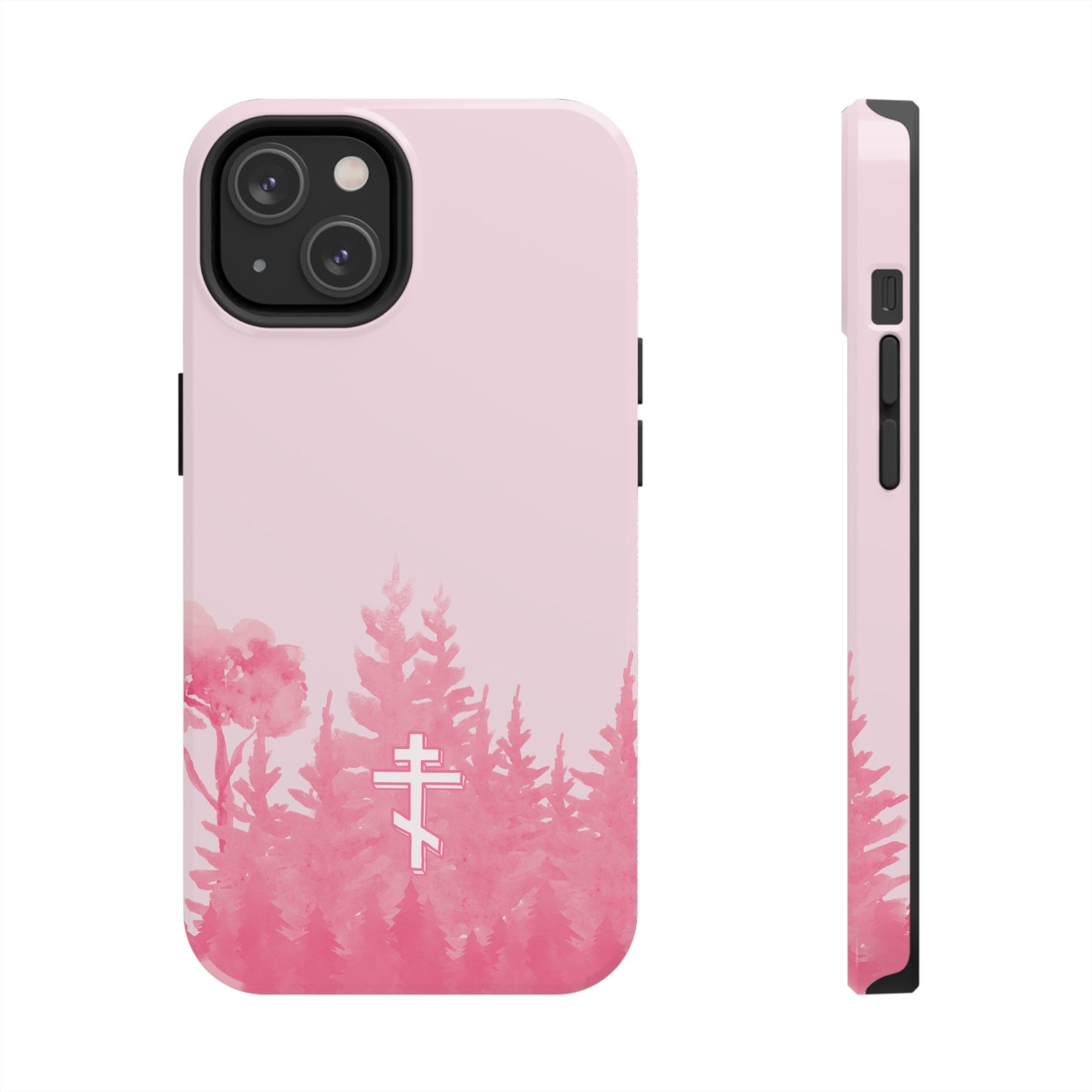 Orthodox Cross Pink Forest iPhone Case