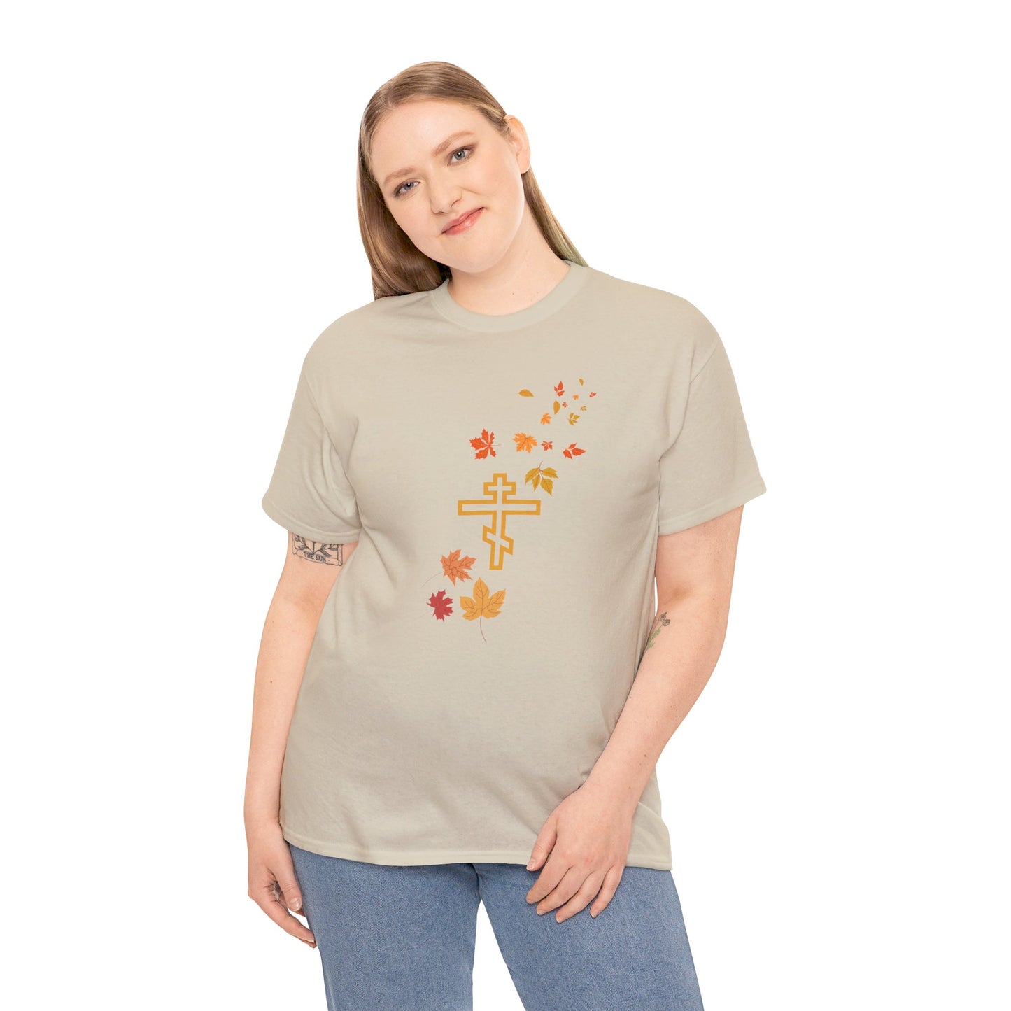 Autumn Leaves Orthodox Cross T-Shirt