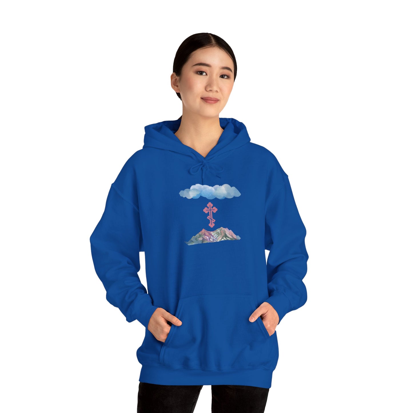 Orthodox Cross Mountain & Clouds Hoodie