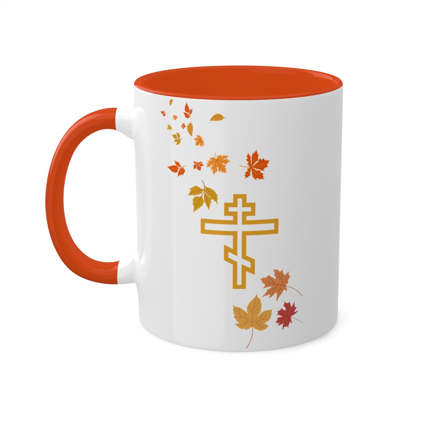 Autumn Leaves Orthodox Cross Coffee Mug