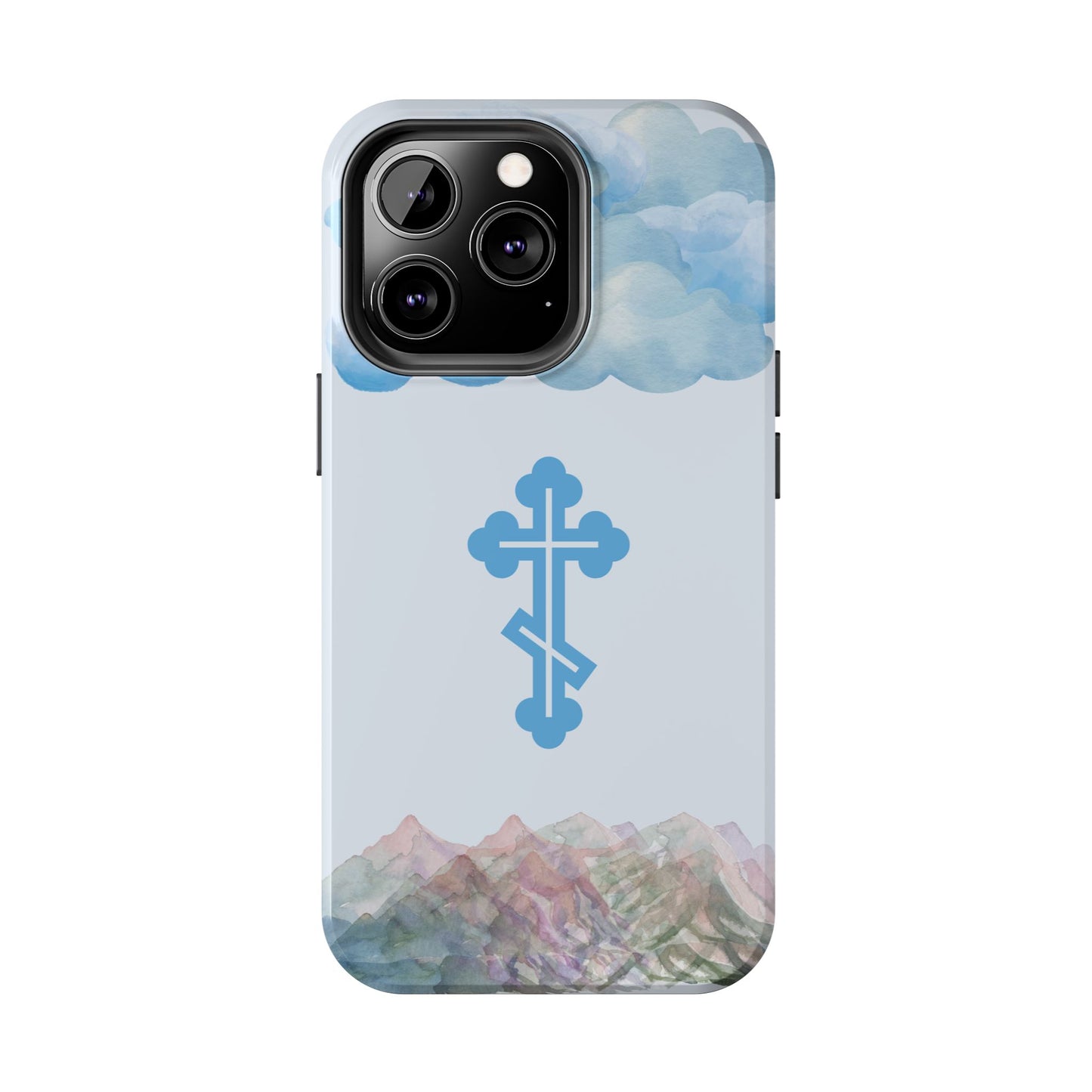 Mountain Clouds Orthodox Cross Tough iPhone Case