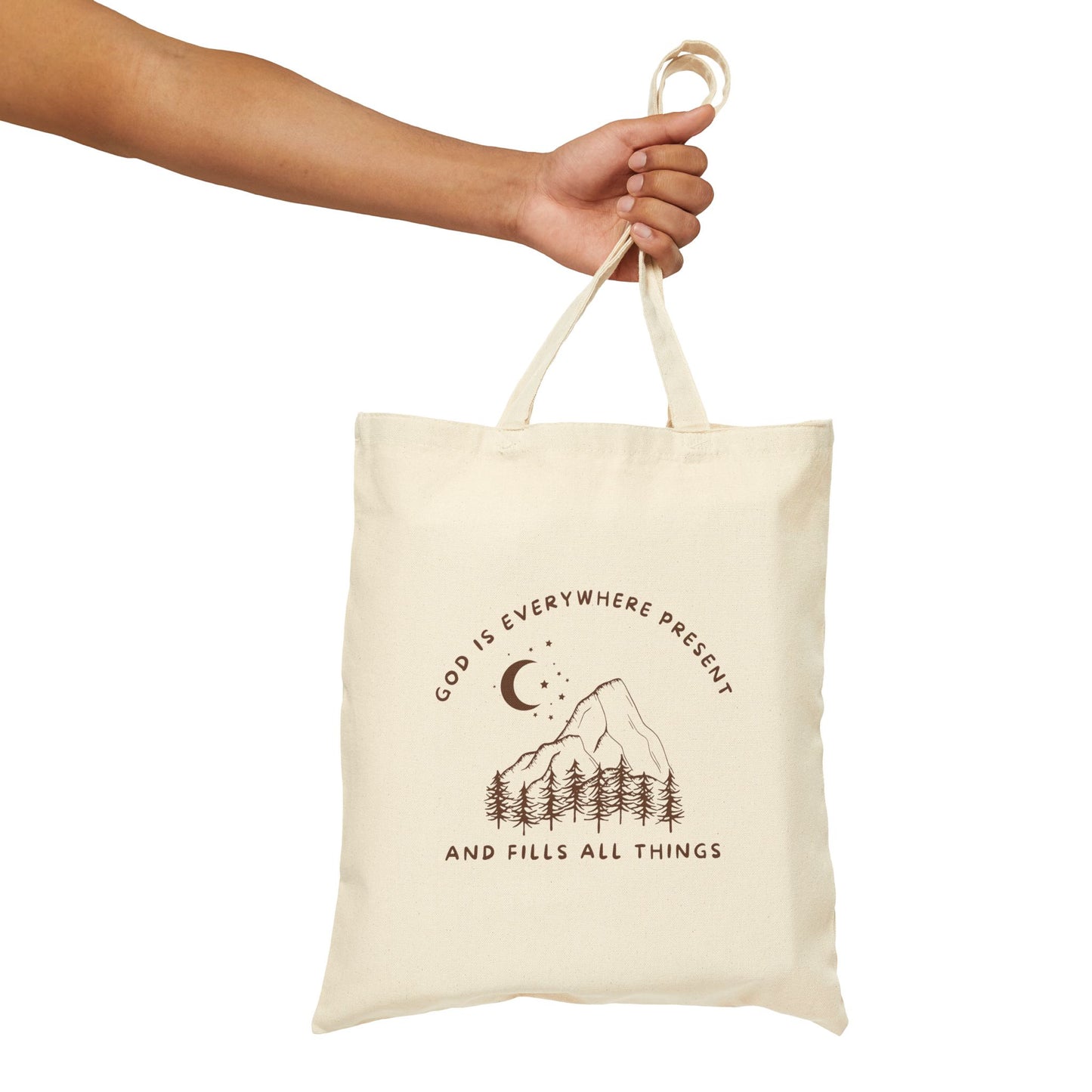 God is Everywhere Present and Fills All Things Cotton Canvas Tote Bag