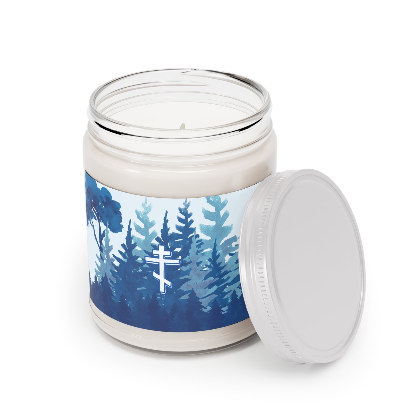 Scented Soy Candle ~ Orthodox Cross Blue Forest