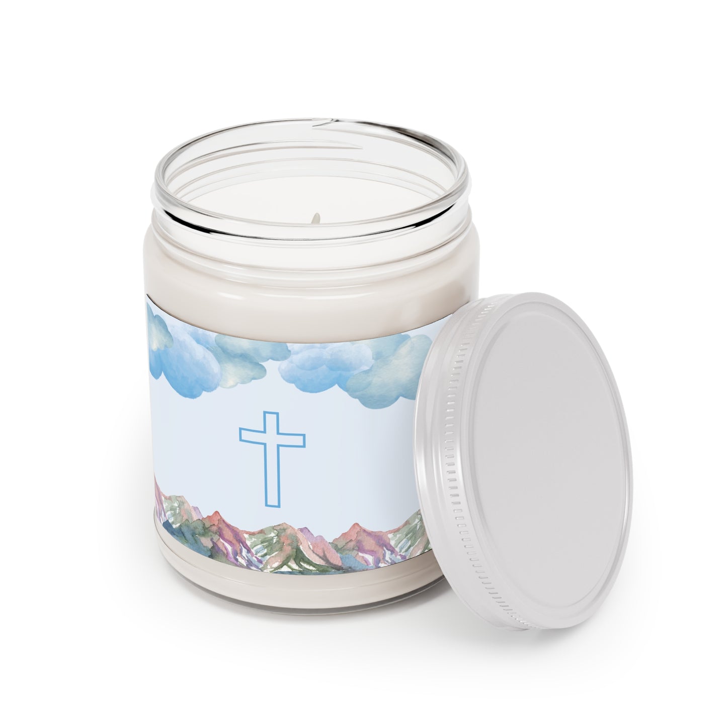 Mountain Clouds Cross Scented/Unscented Soy Candle