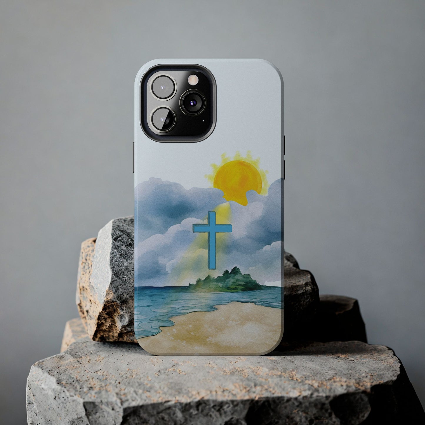 Cross Beach Scene Tough iPhone Case