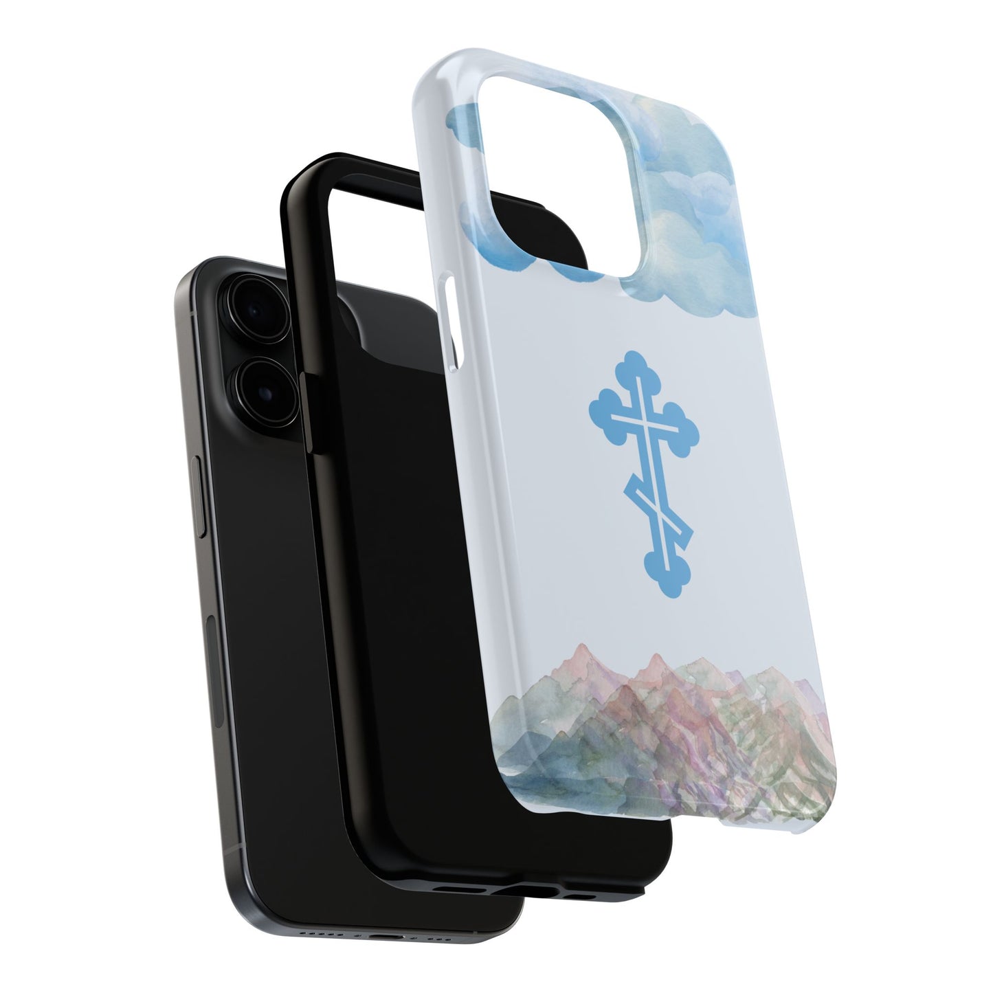 Mountain Clouds Orthodox Cross Tough iPhone Case