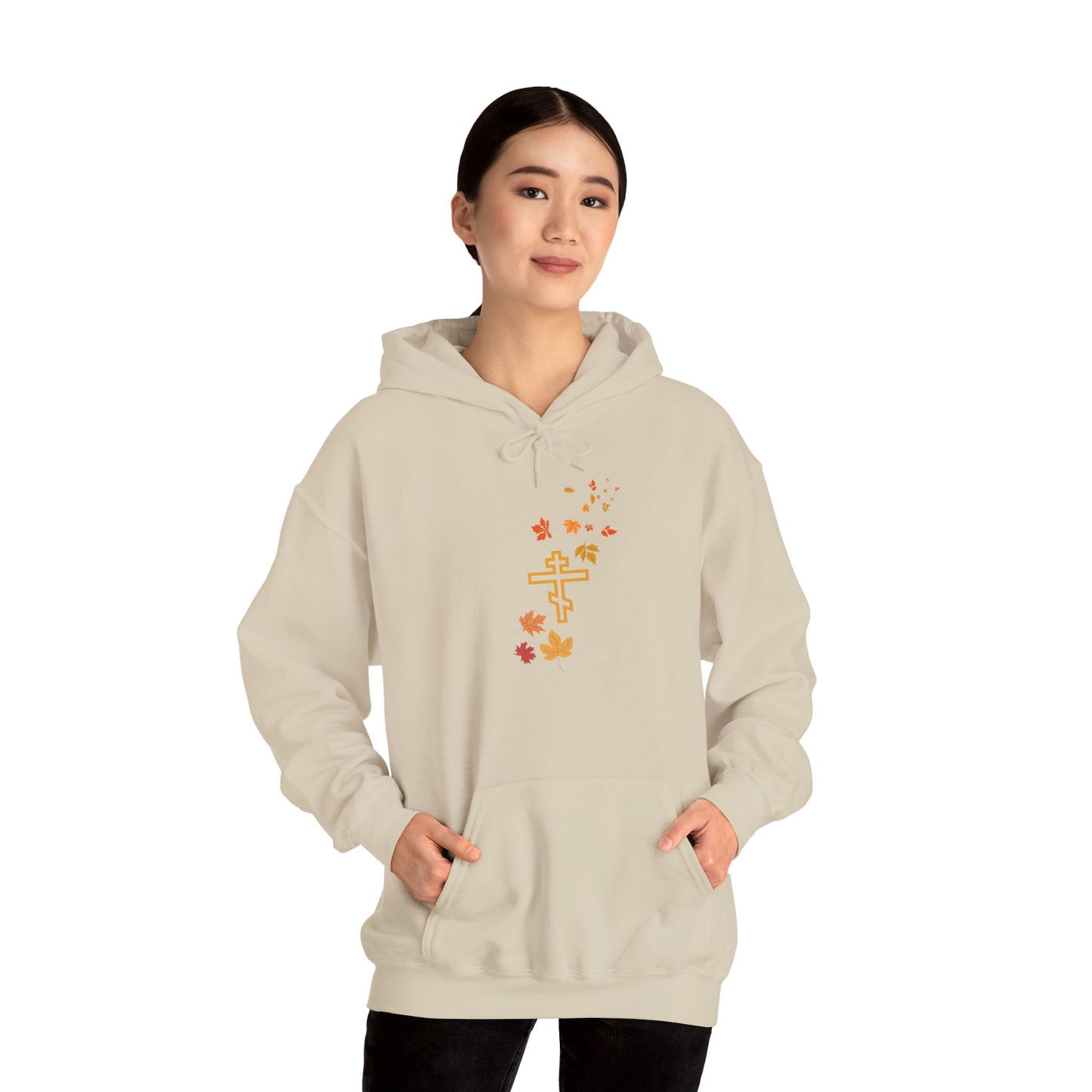 Fall Thanksgiving Orthodox Cross Hoodie