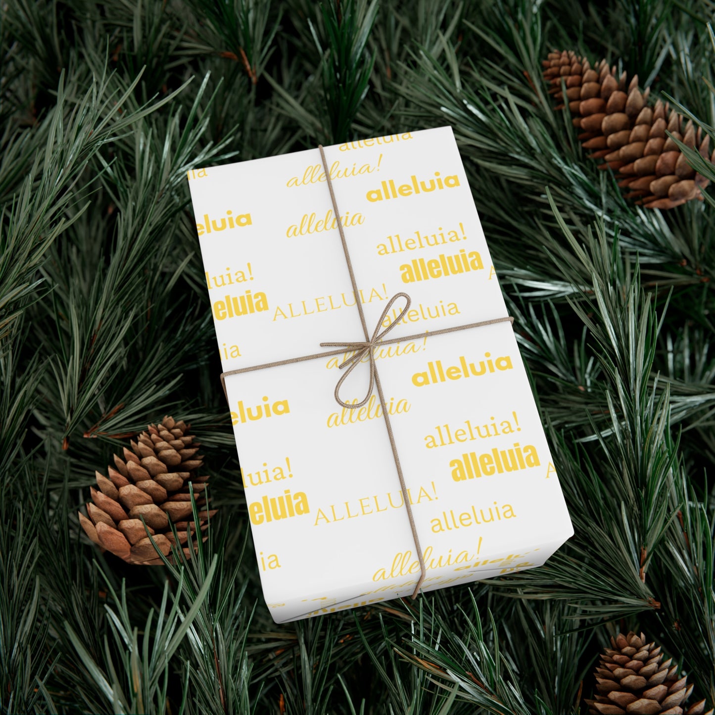 Alleluia Christmas Gift Wrap Papers Yellow