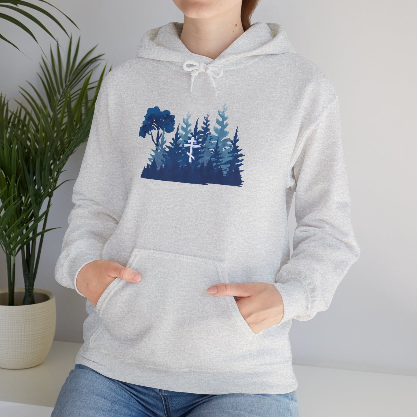 Orthodox Cross Blue Forest Hoodie