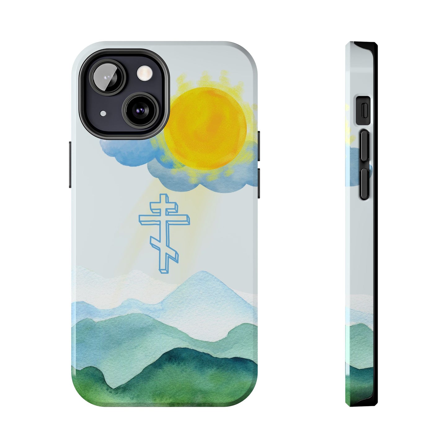 Sunrise Mountain Scene Orthodox Cross Tough iPhone Case