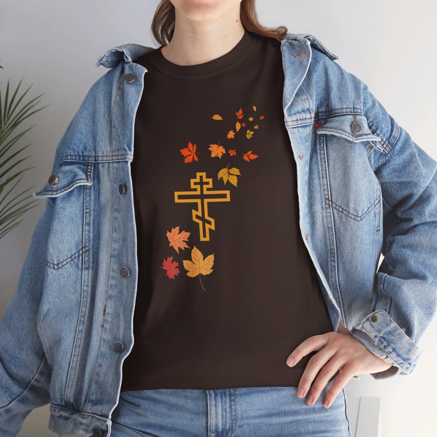 Autumn Leaves Orthodox Cross T-Shirt