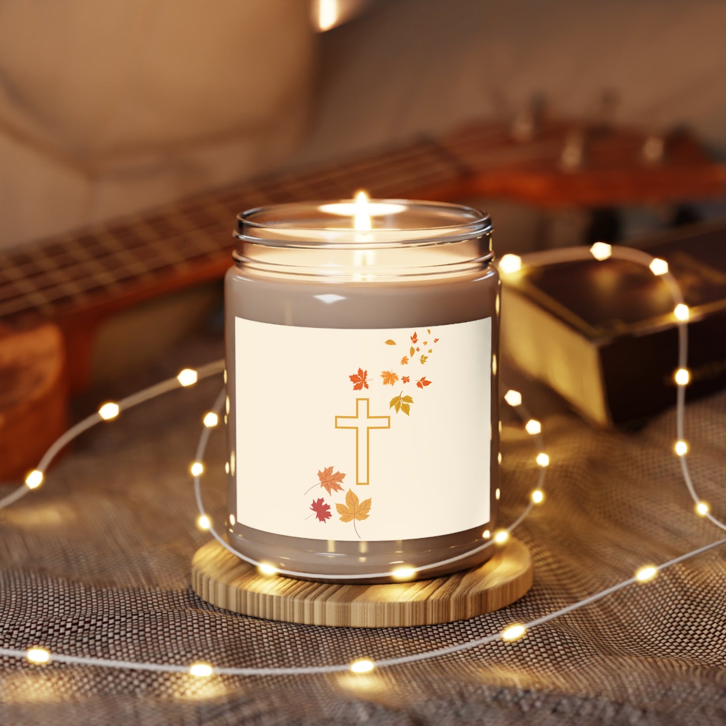 Autumn Leaves Cross Scented/Unscented Soy Candle