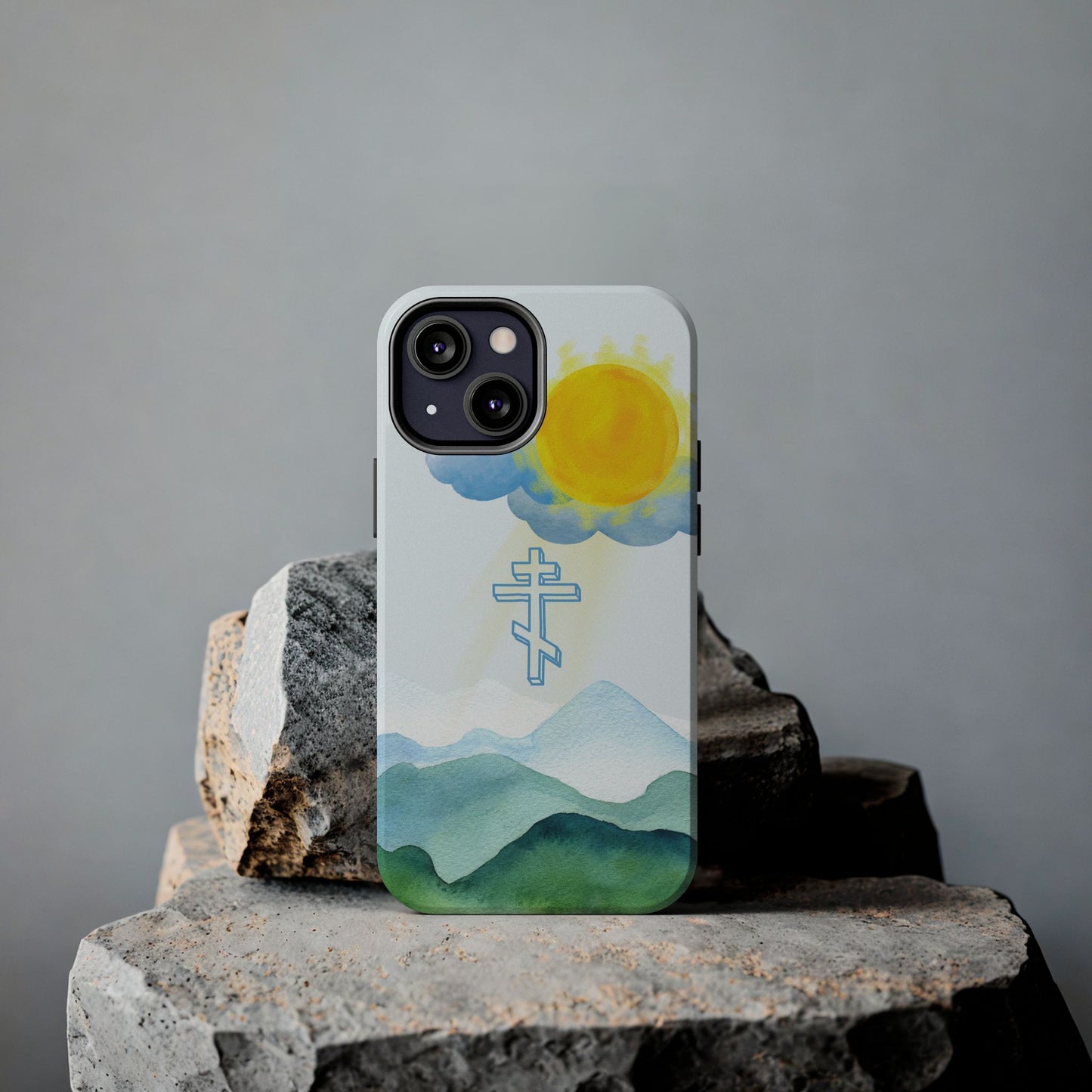 Sunrise Mountain Scene Orthodox Cross Tough iPhone Case