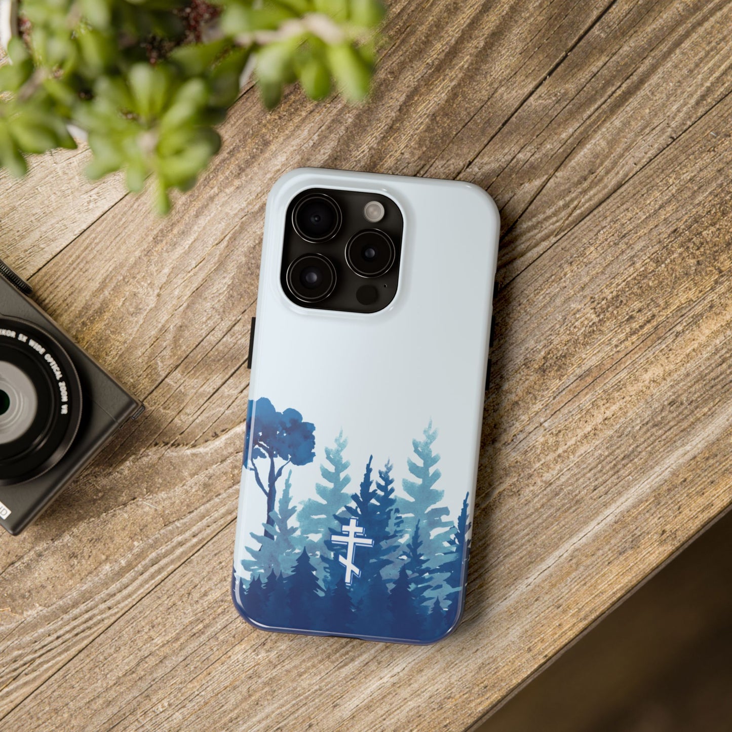 Orthodox Cross Blue Forest iPhone Case