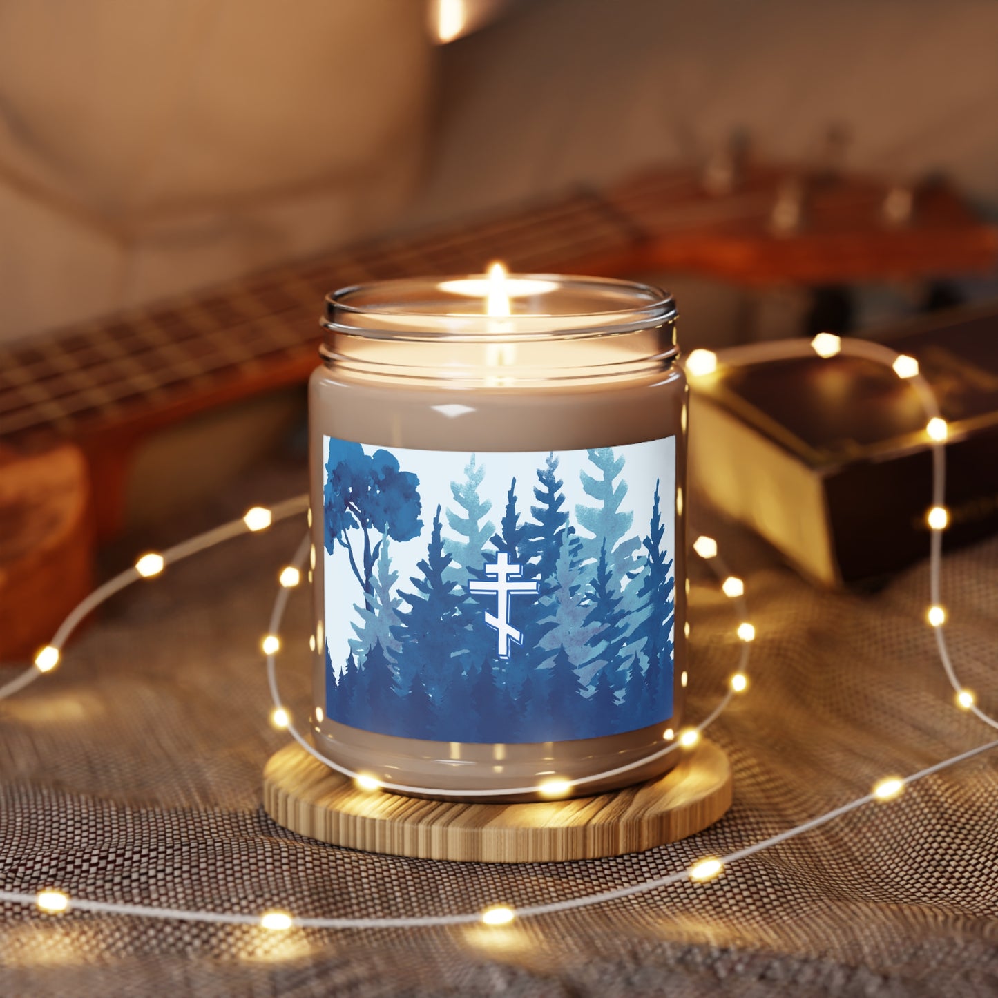 Scented Soy Candle ~ Orthodox Cross Blue Forest