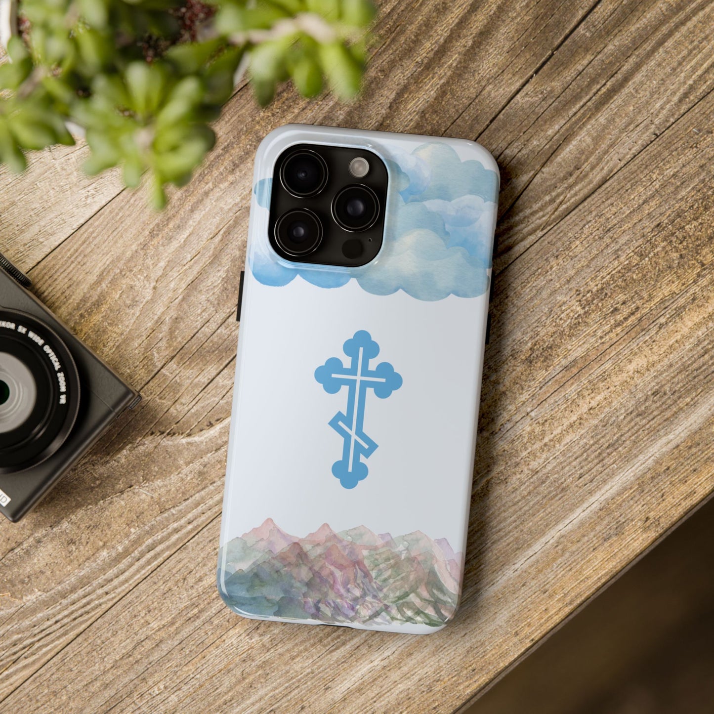 Mountain Clouds Orthodox Cross Tough iPhone Case