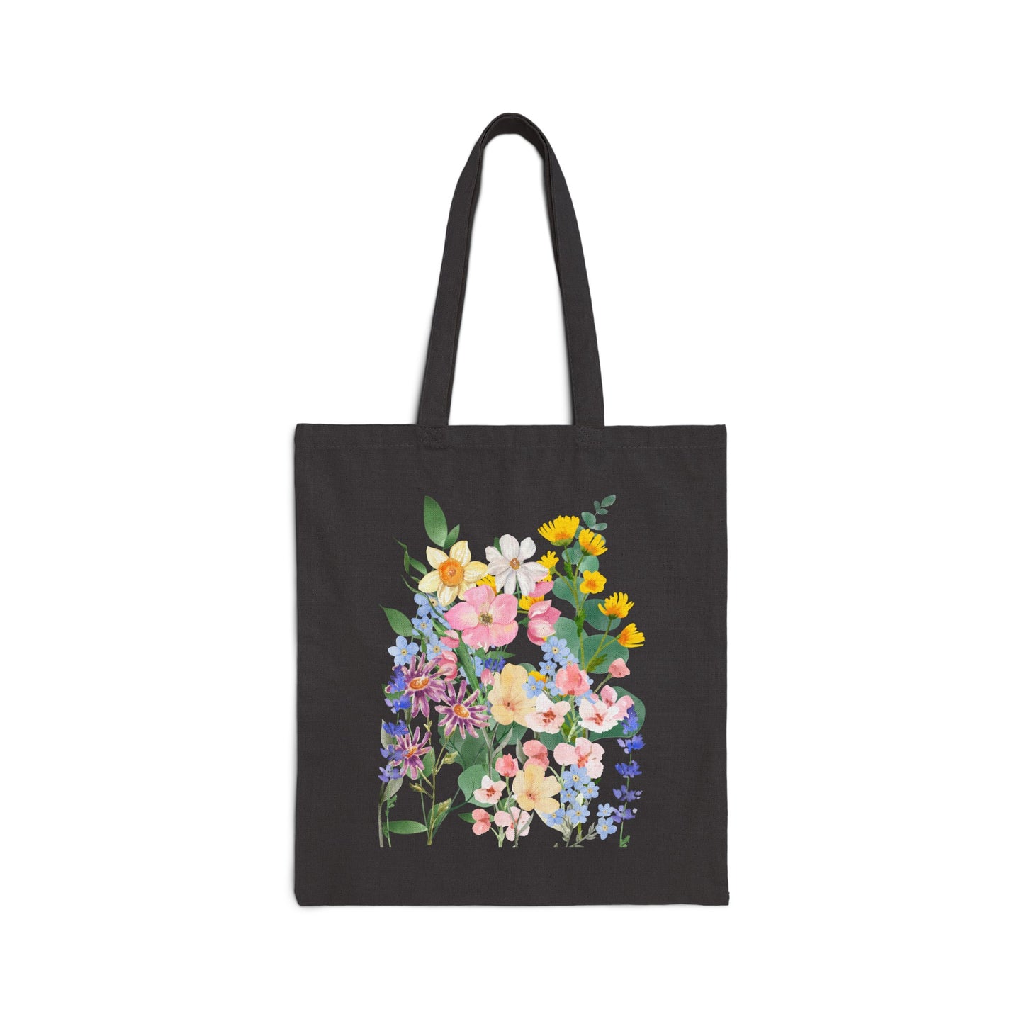 Floral Cotton Canvas Tote Bag