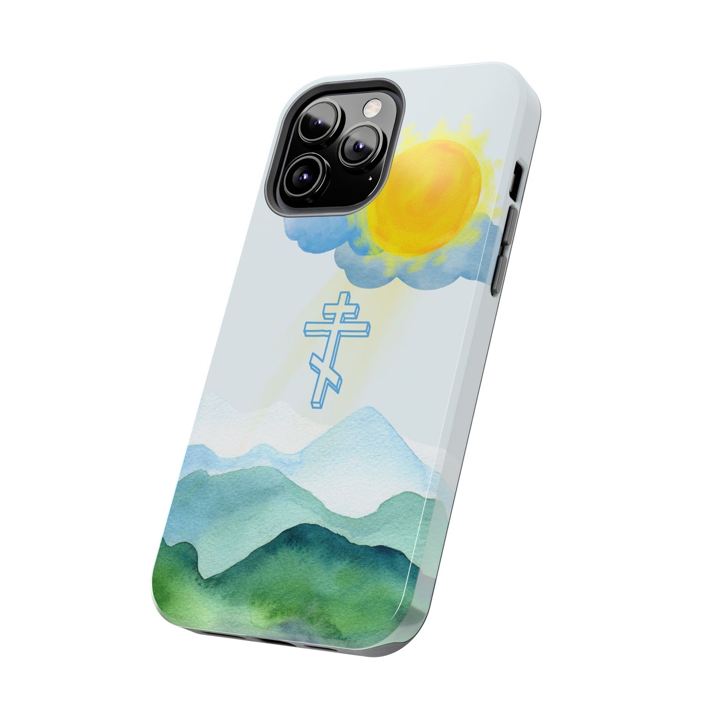 Sunrise Mountain Scene Orthodox Cross Tough iPhone Case