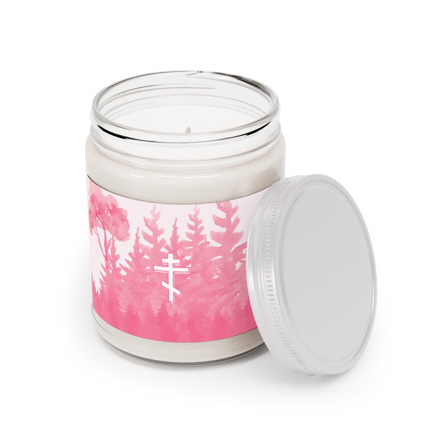 Scented Soy Candle ~ Orthodox Cross Pink Forest