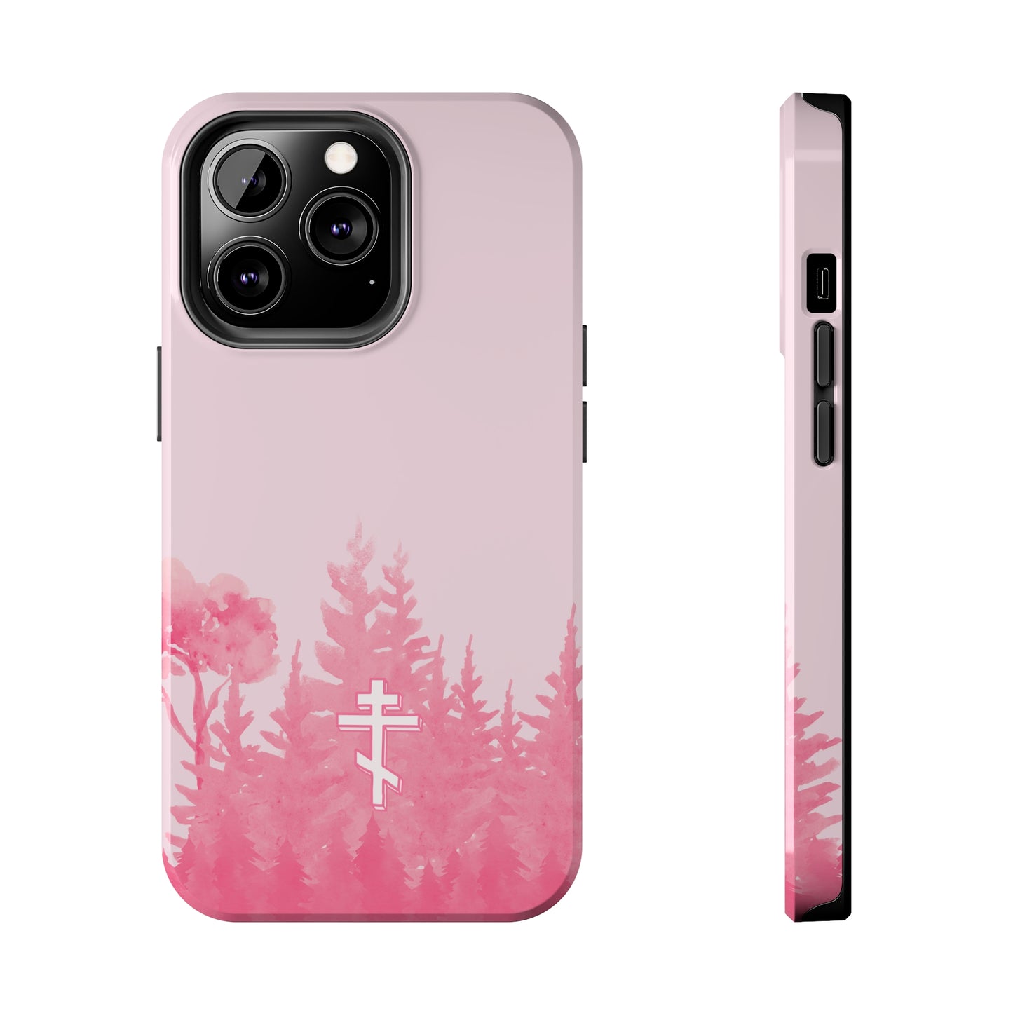 Orthodox Cross Pink Forest iPhone Case