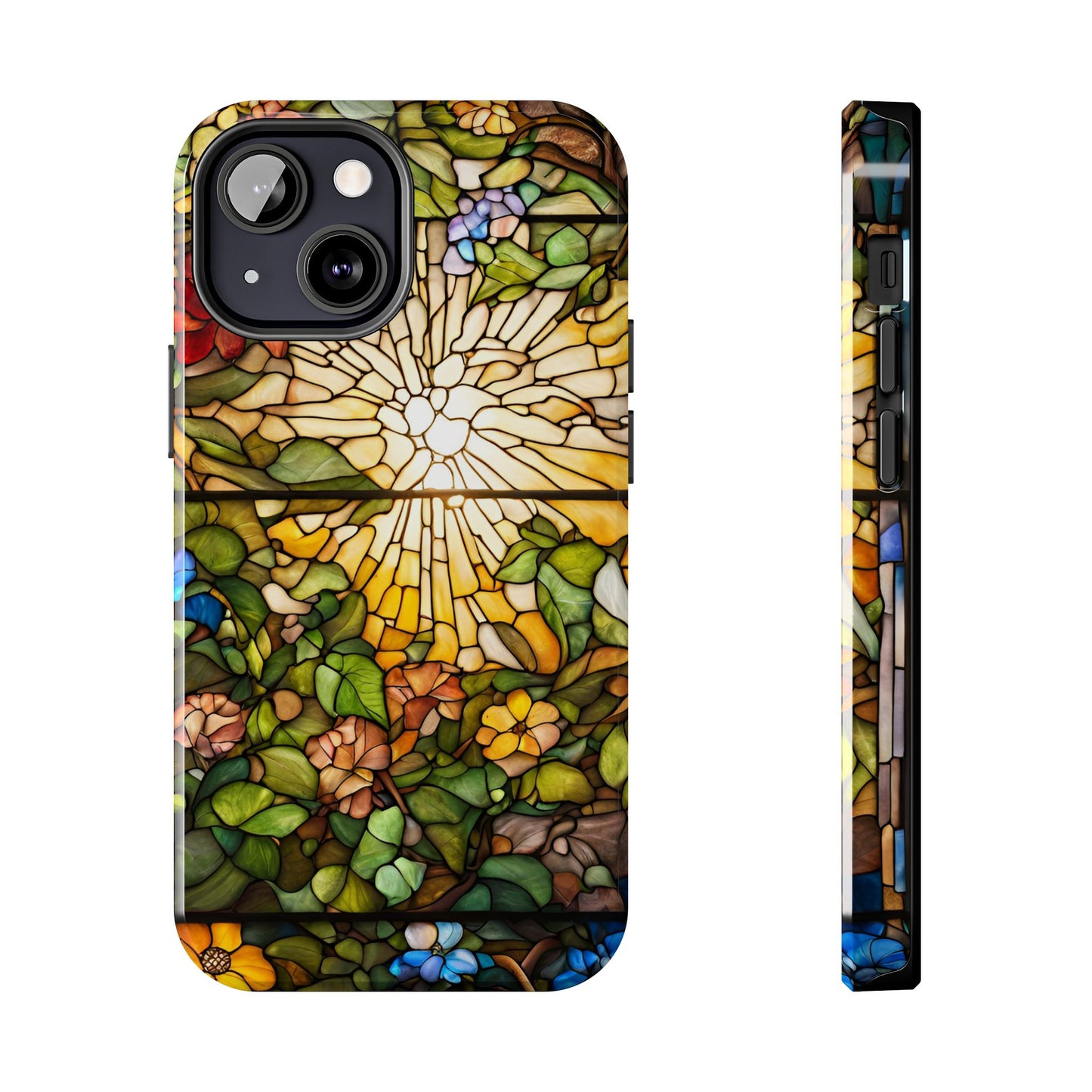 Floral Nature Sunshine iPhone Case - Stained Glass Effect