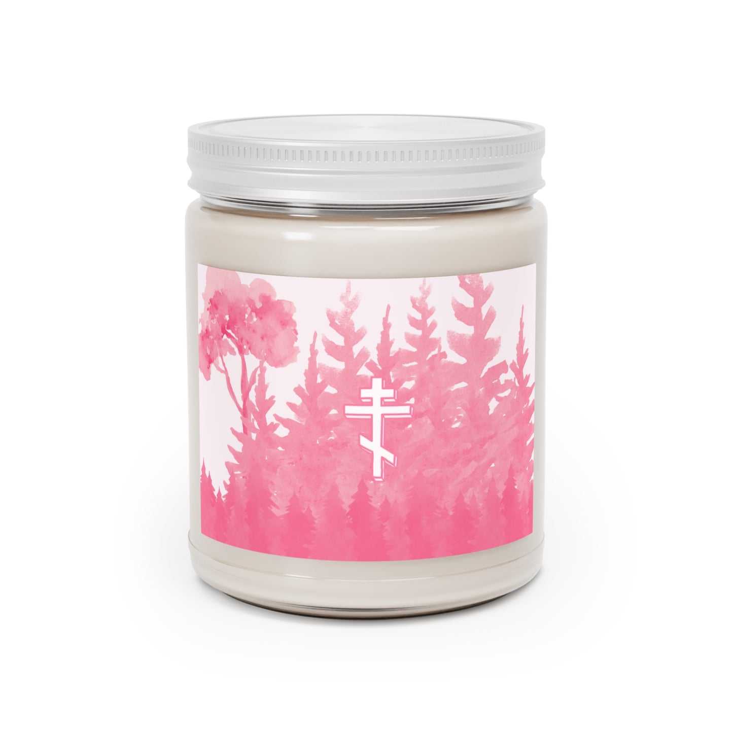 Scented Soy Candle ~ Orthodox Cross Pink Forest