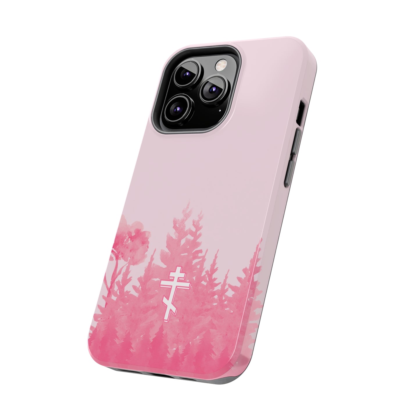 Orthodox Cross Pink Forest iPhone Case