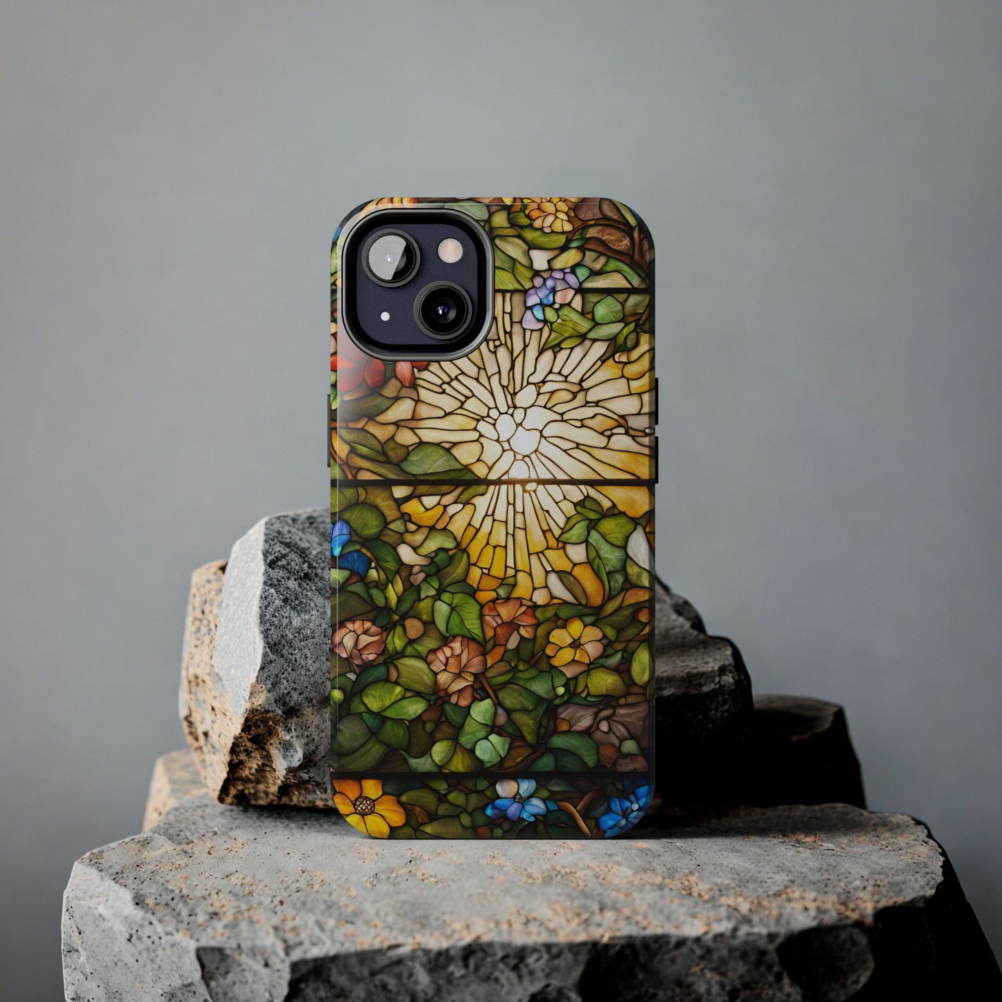 Floral Nature Sunshine iPhone Case - Stained Glass Effect