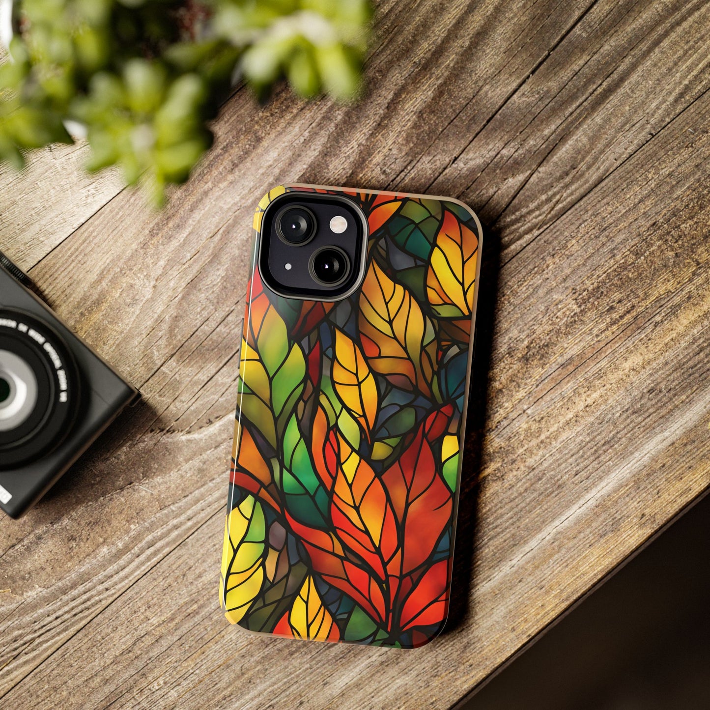 Fall Leaves Changing iPhone Case - Stained Glass Effect