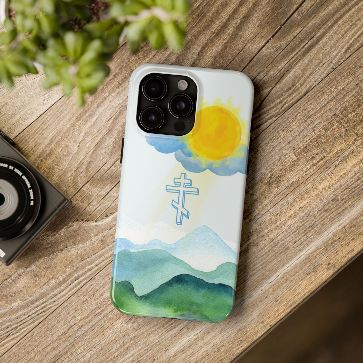 Sunrise Mountain Scene Orthodox Cross Tough iPhone Case