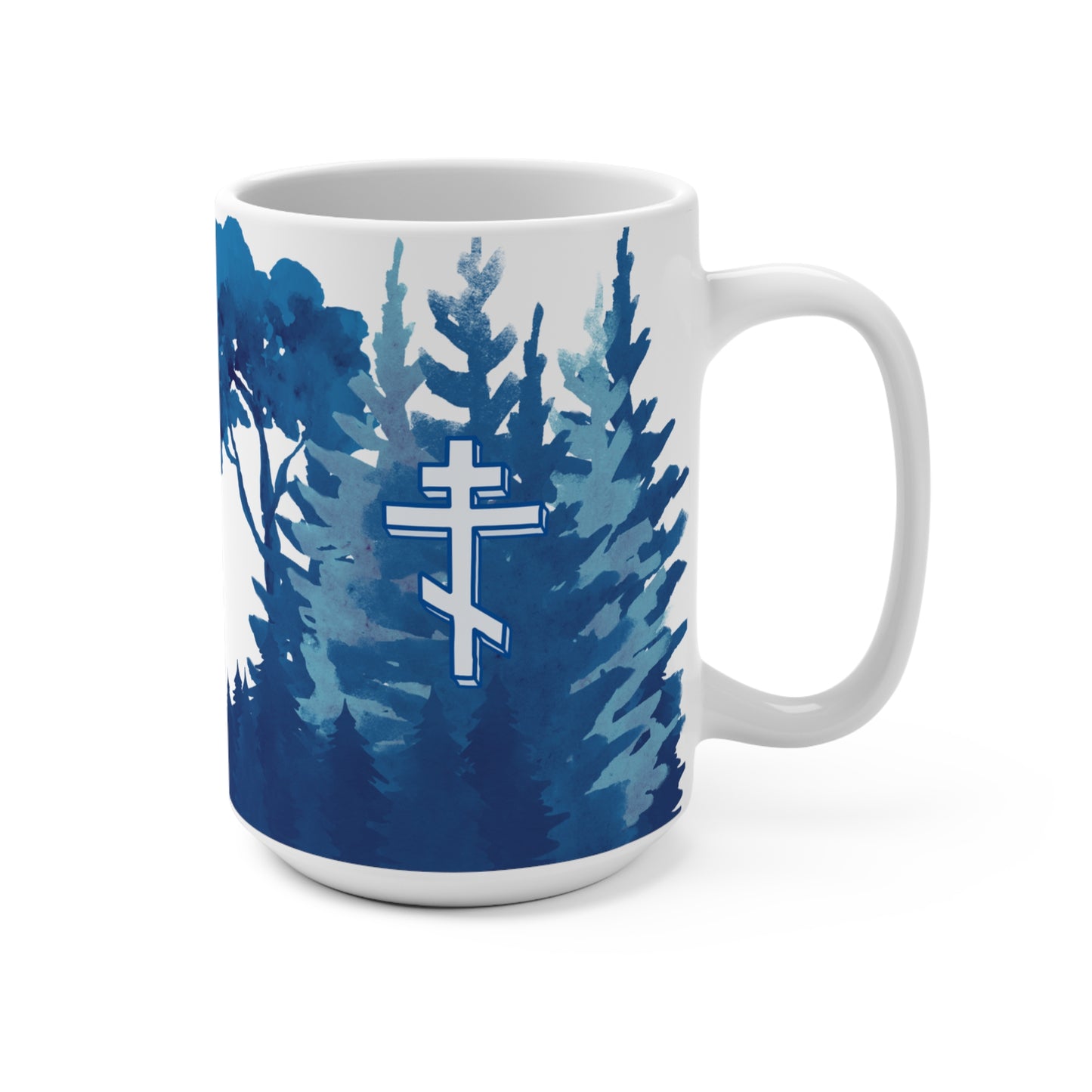 Blue Forest Orthodox Cross Coffee Mug