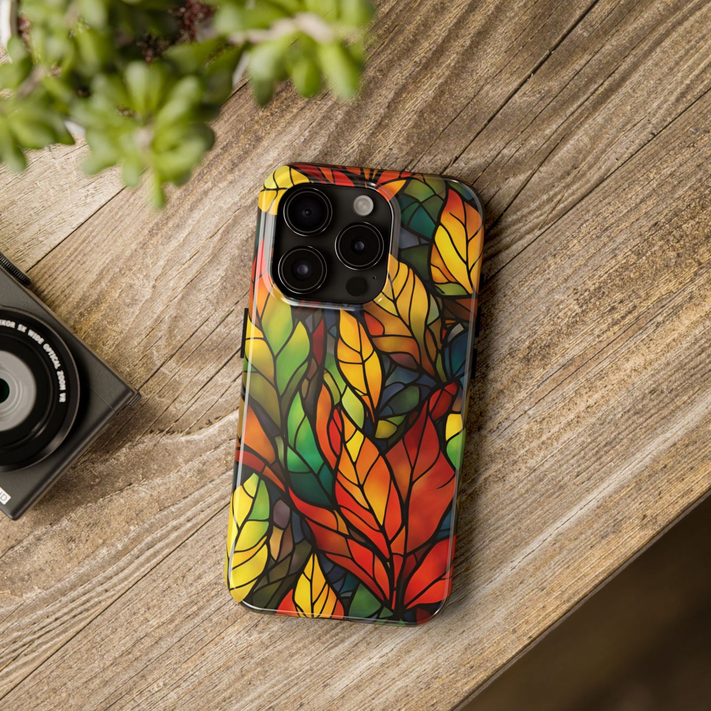 Fall Leaves Changing iPhone Case - Stained Glass Effect