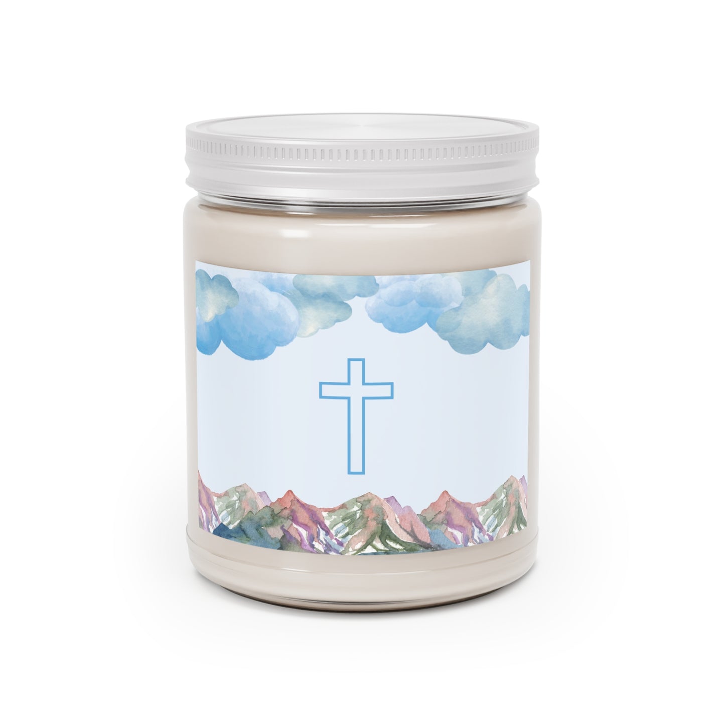 Mountain Clouds Cross Scented/Unscented Soy Candle