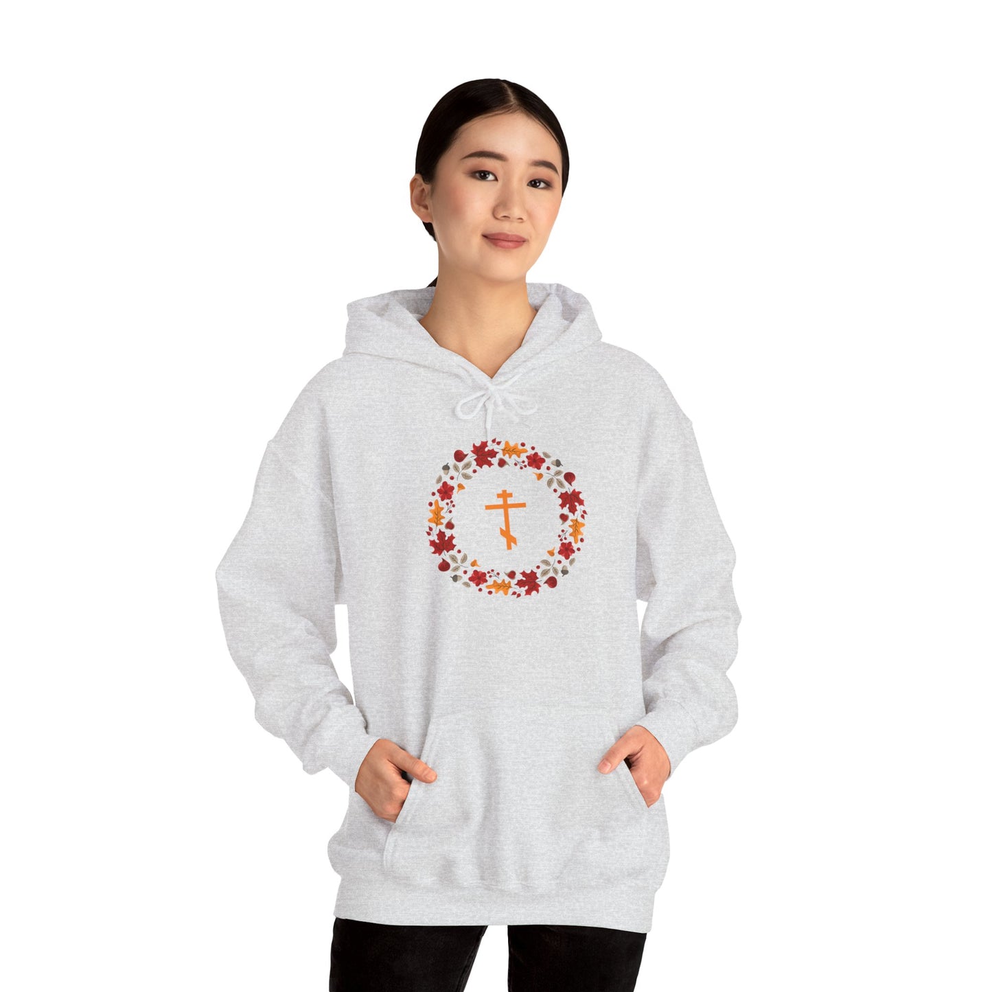 Autumn Wreath Orthodox Cross Hoodie