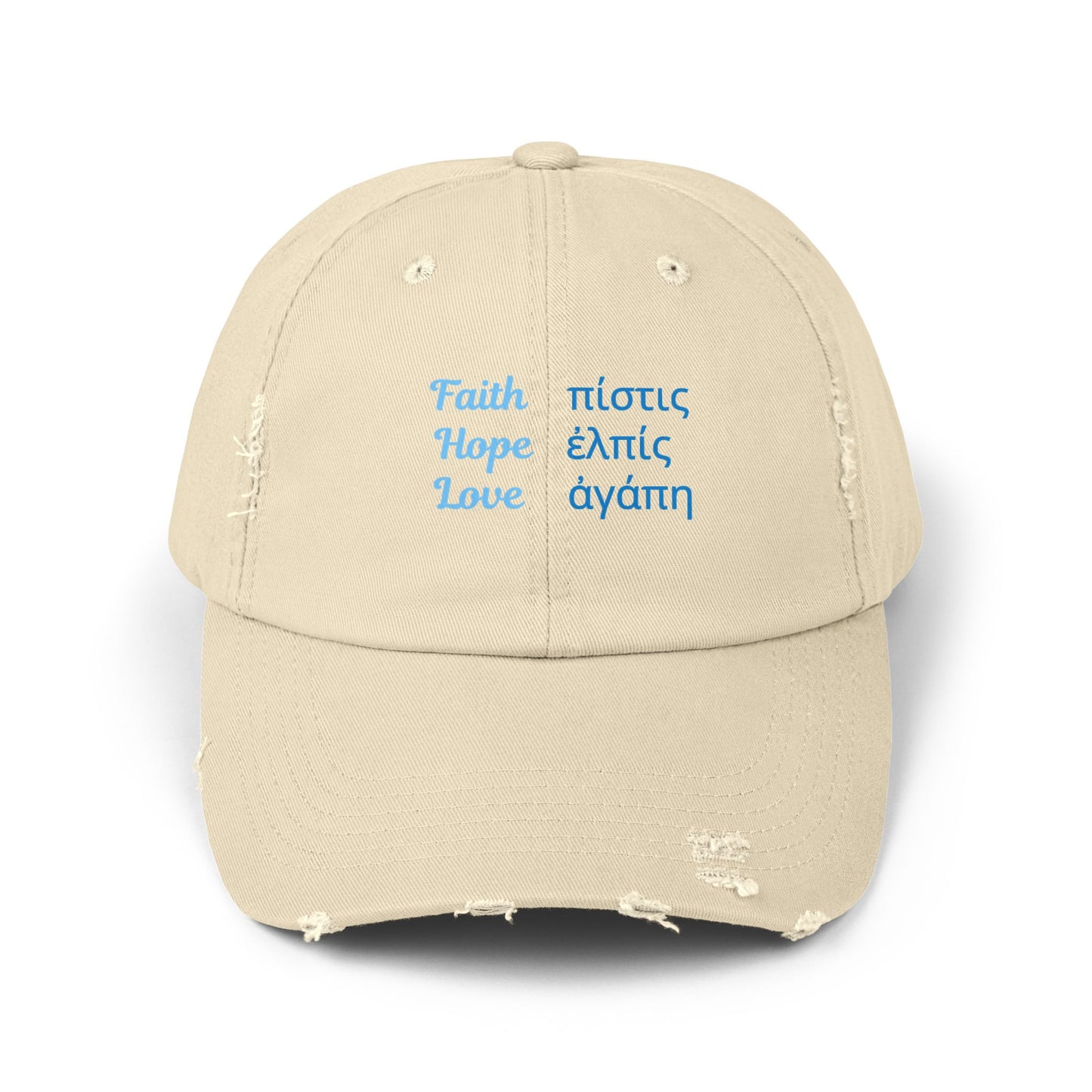 Faith Hope Love Unisex Distressed Cap