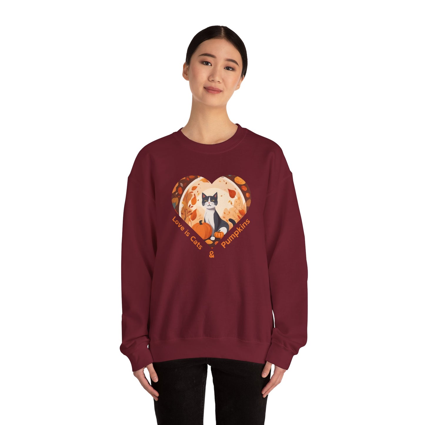 Love is Cats & Pumpkins Autumn Sweatshirt