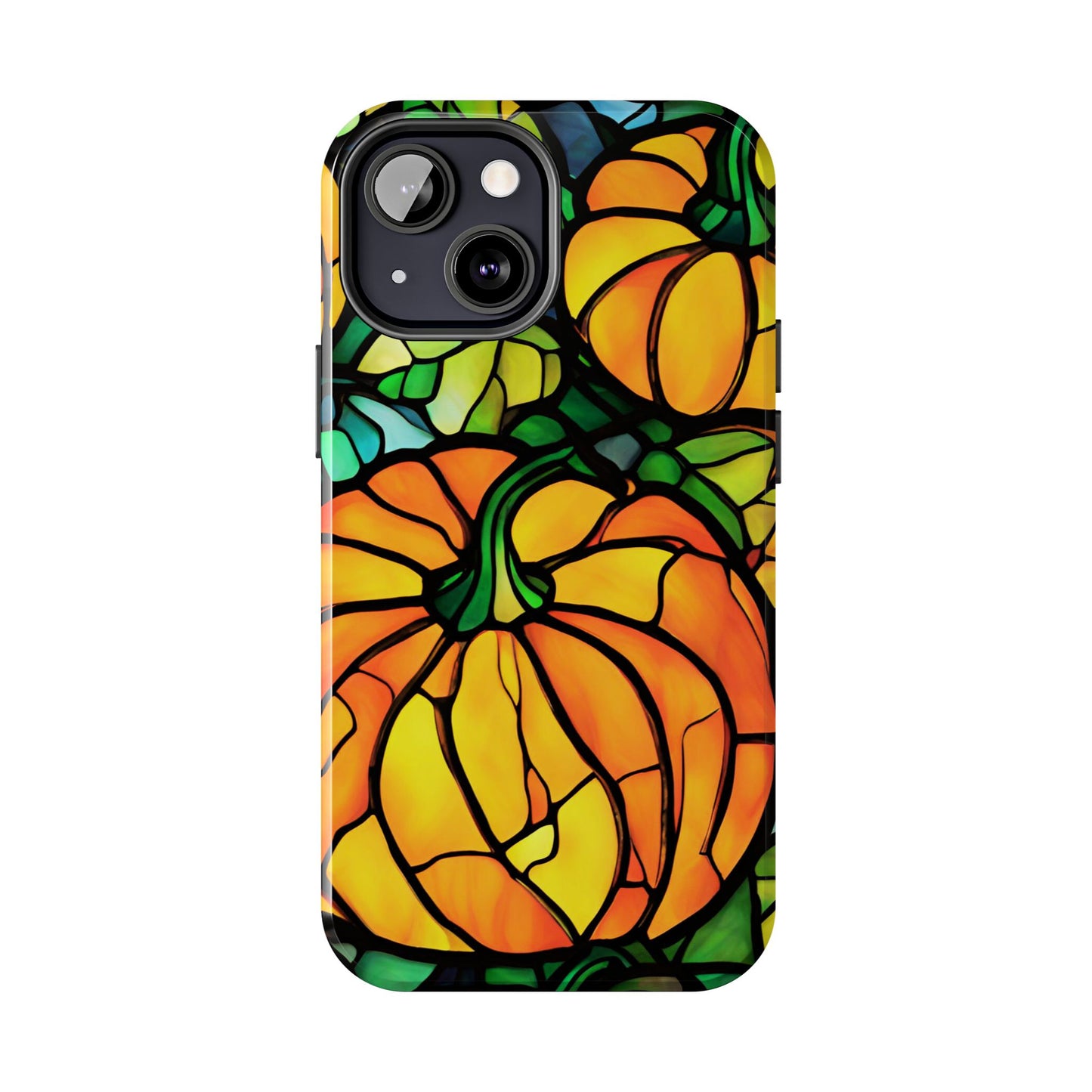 Pumpkin Fall iPhone Case Stained Glass Effect