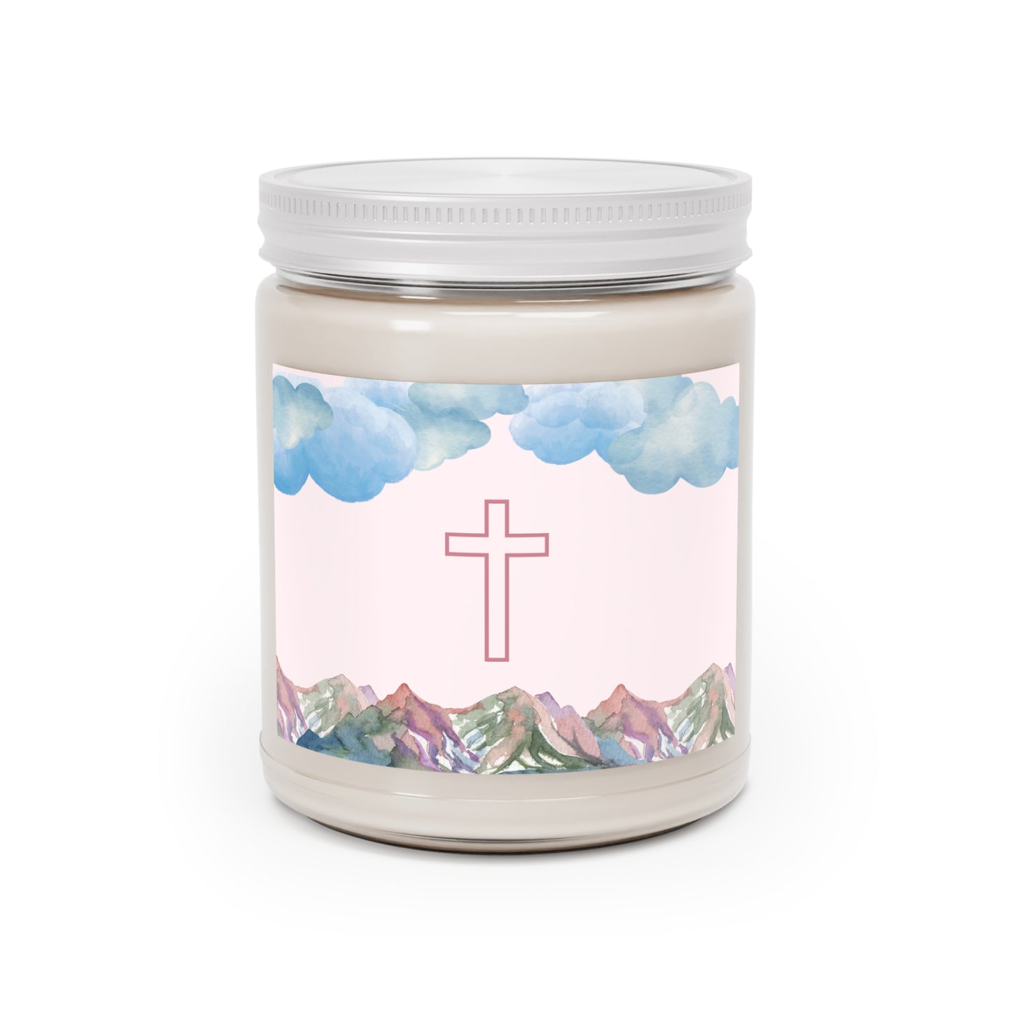 Mountain Clouds Cross Scented Soy Candle