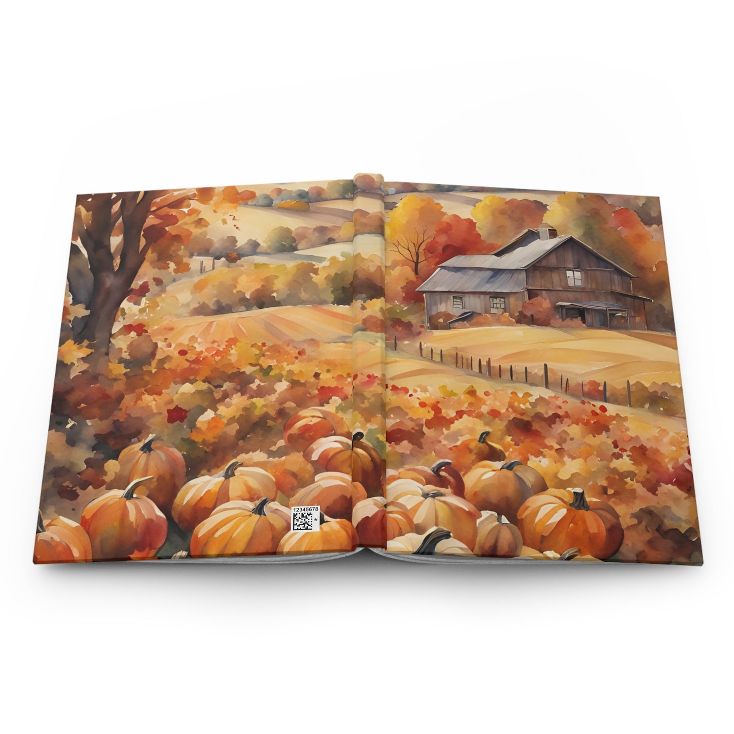 Pumpkin Fall Scenery Journal - Hardcover Journal Matte