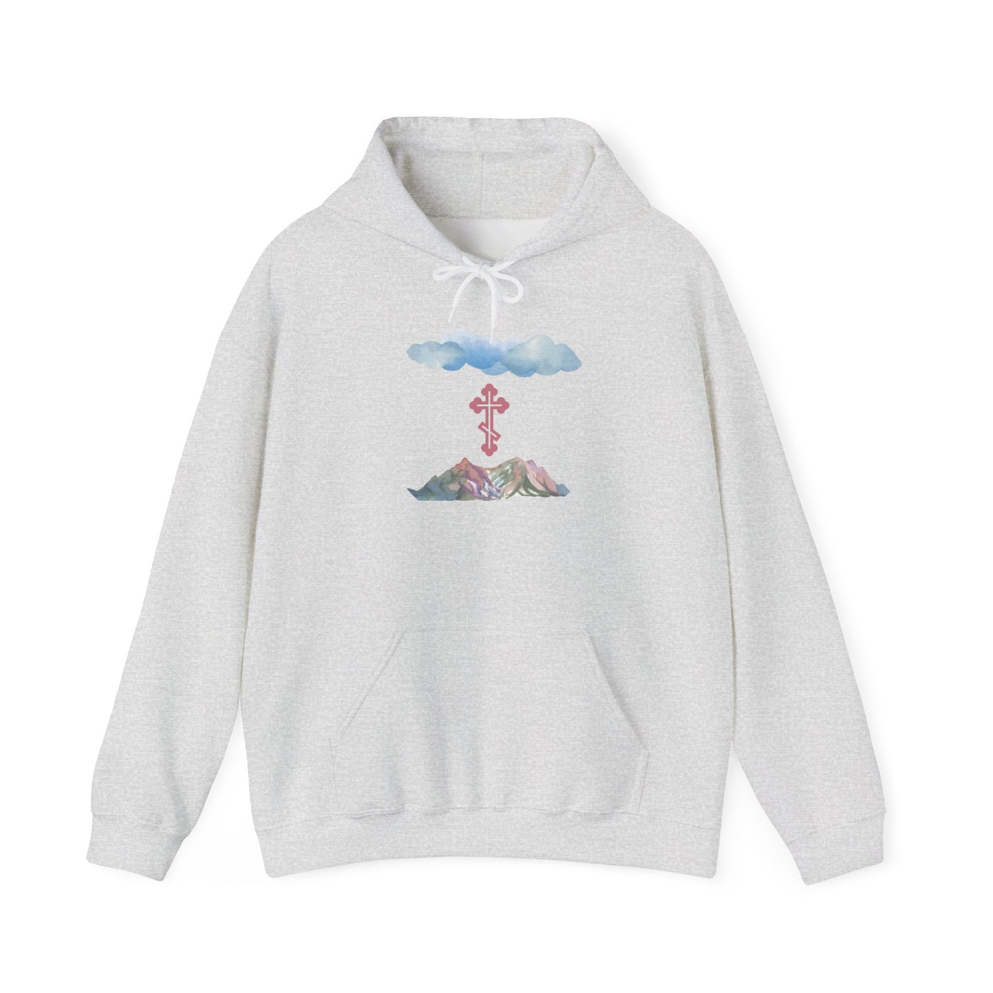 Orthodox Cross Mountain & Clouds Hoodie