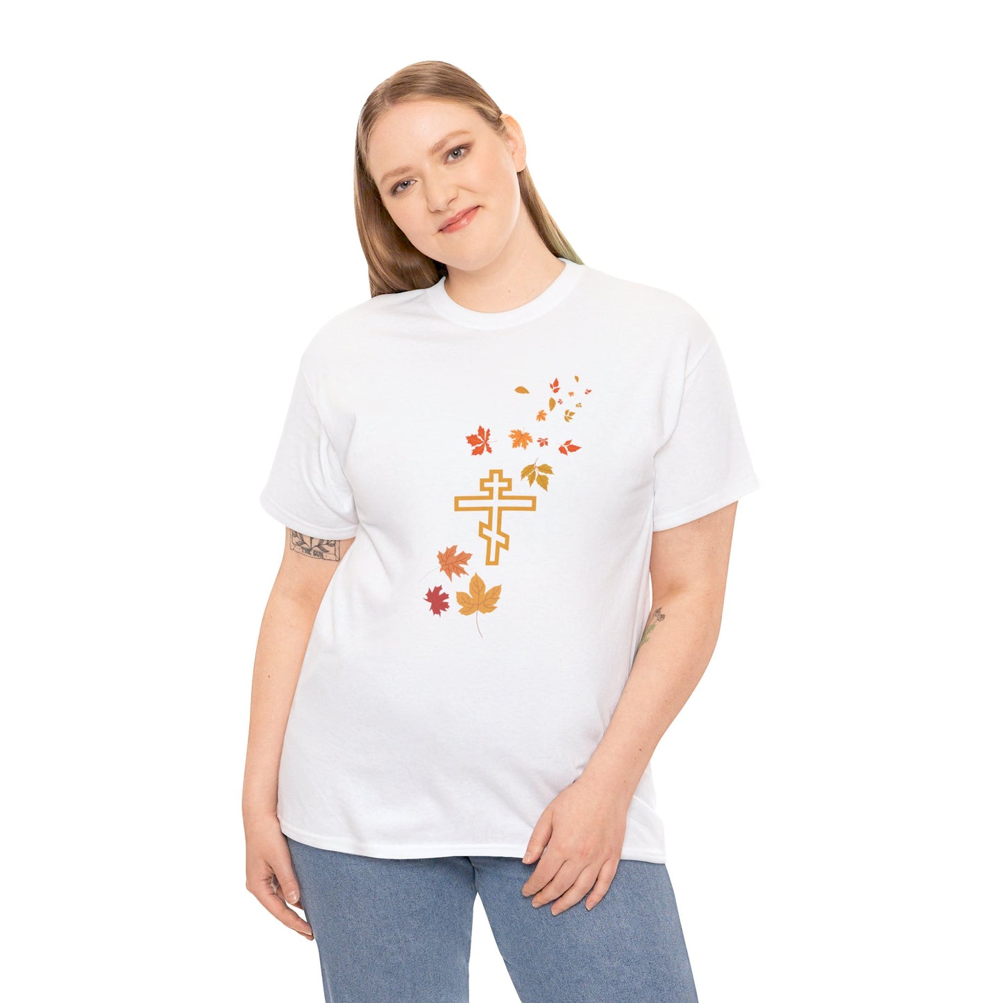 Autumn Leaves Orthodox Cross T-Shirt