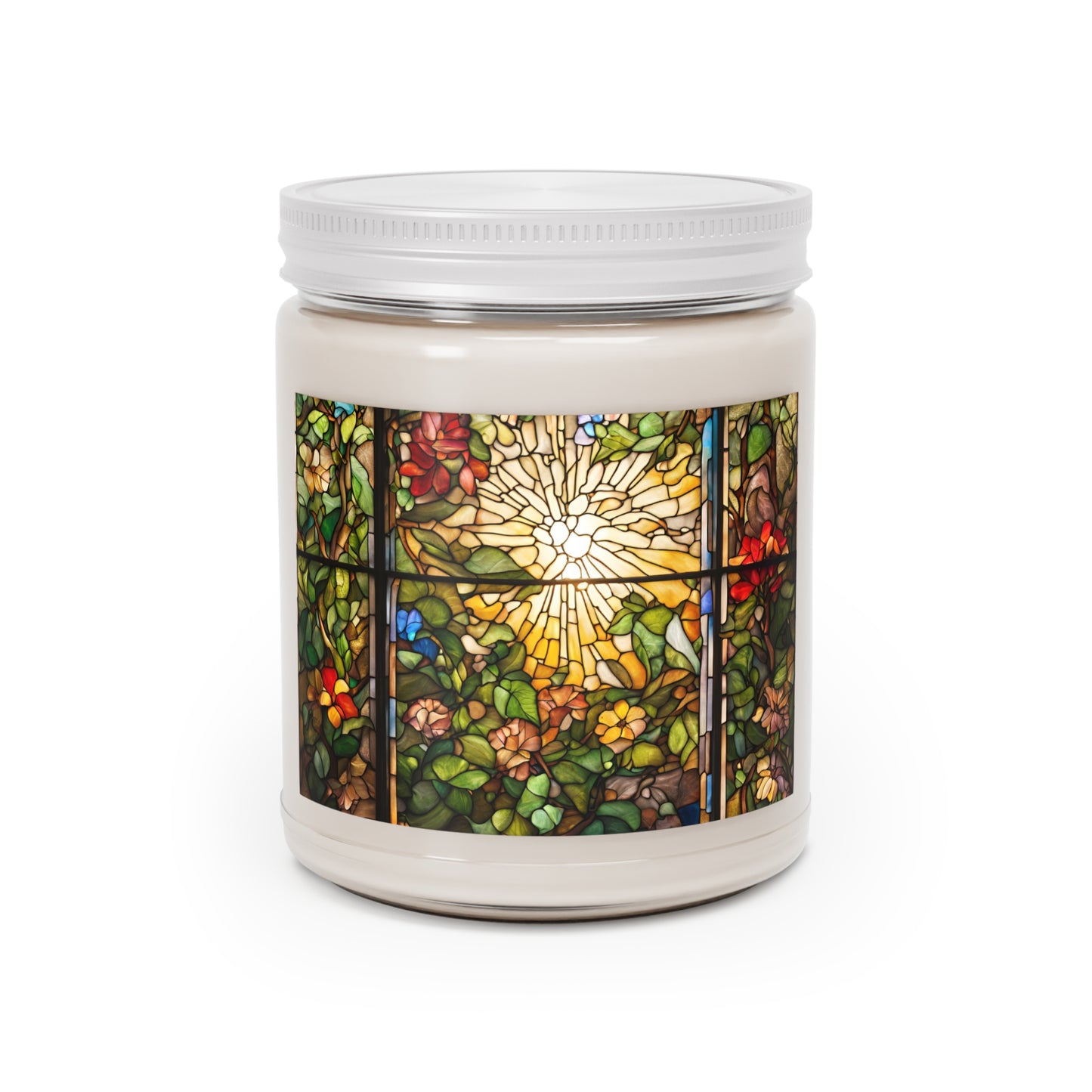 Sunshine Nature Design Faux Stained Glass Scented / Unscented Soy Candle