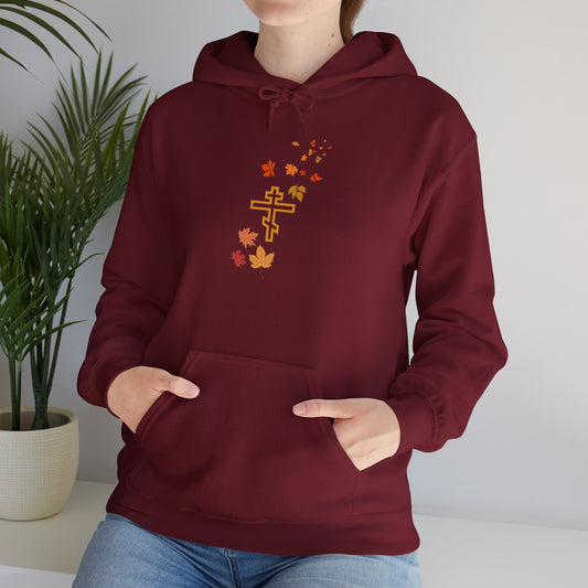 Fall Thanksgiving Orthodox Cross Hoodie