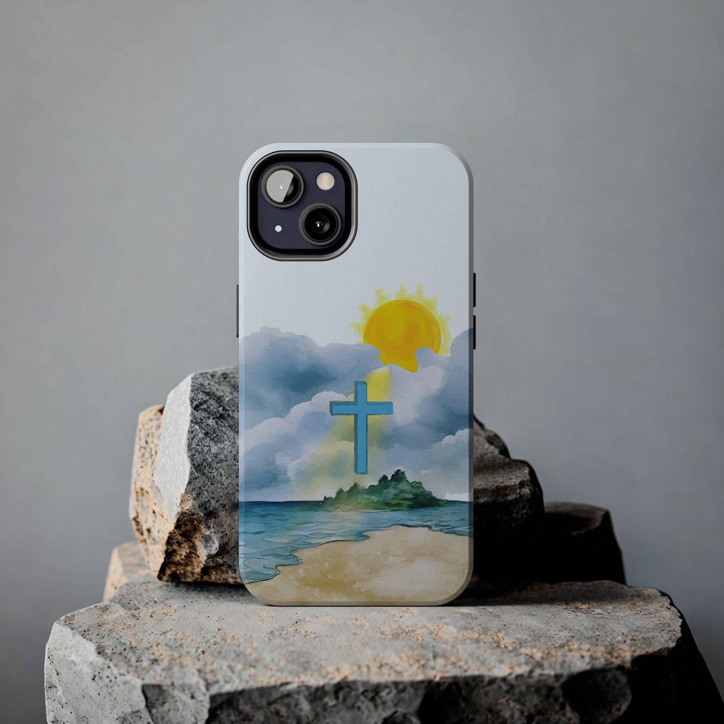 Cross Beach Scene Tough iPhone Case