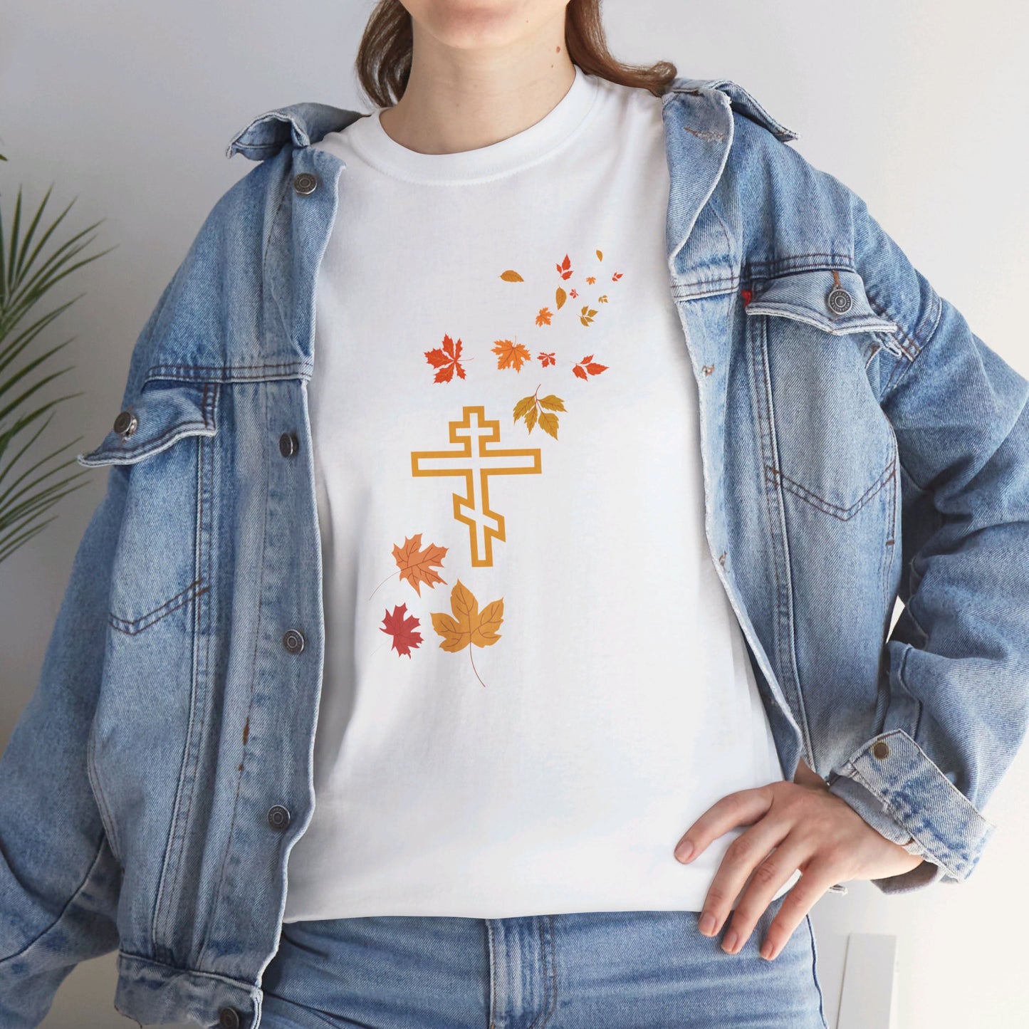 Autumn Leaves Orthodox Cross T-Shirt