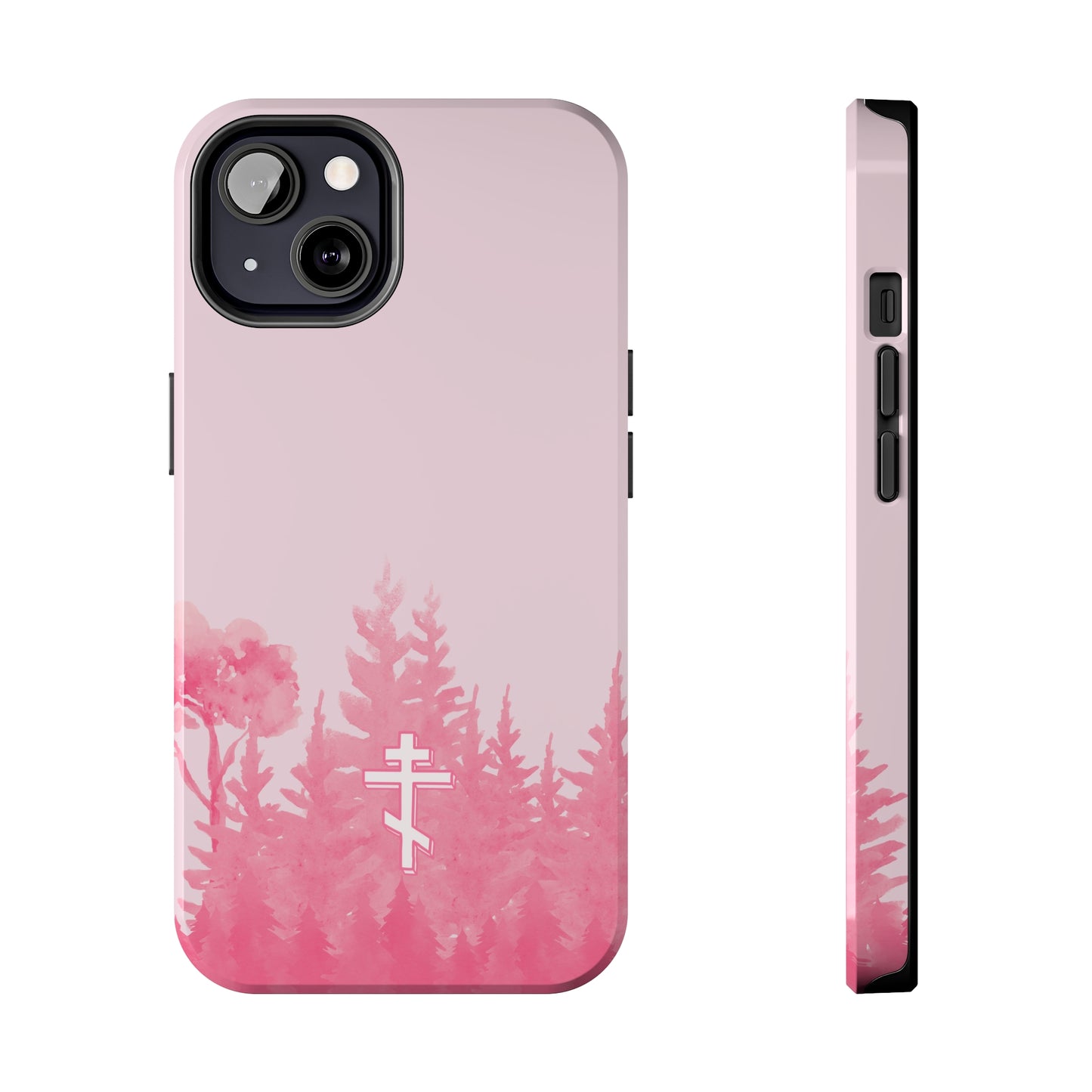 Orthodox Cross Pink Forest iPhone Case