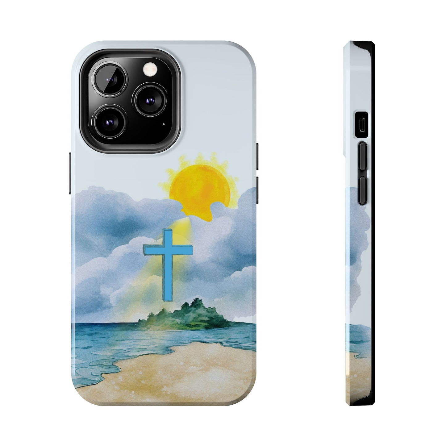 Cross Beach Scene Tough iPhone Case