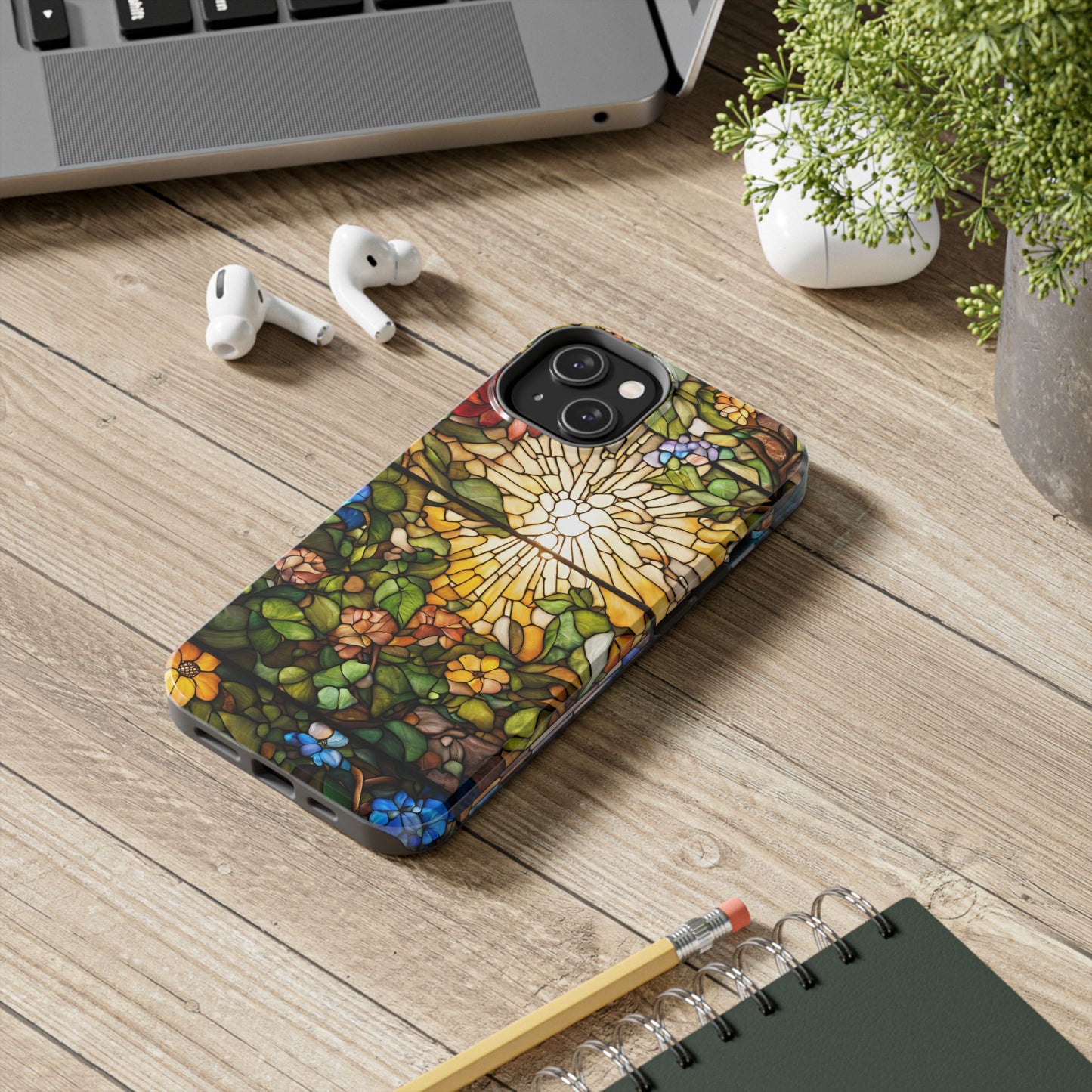 Floral Nature Sunshine iPhone Case - Stained Glass Effect