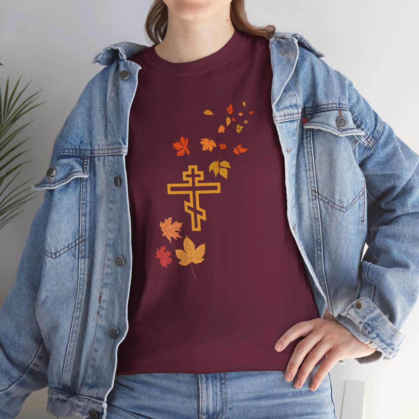 Autumn Leaves Orthodox Cross T-Shirt