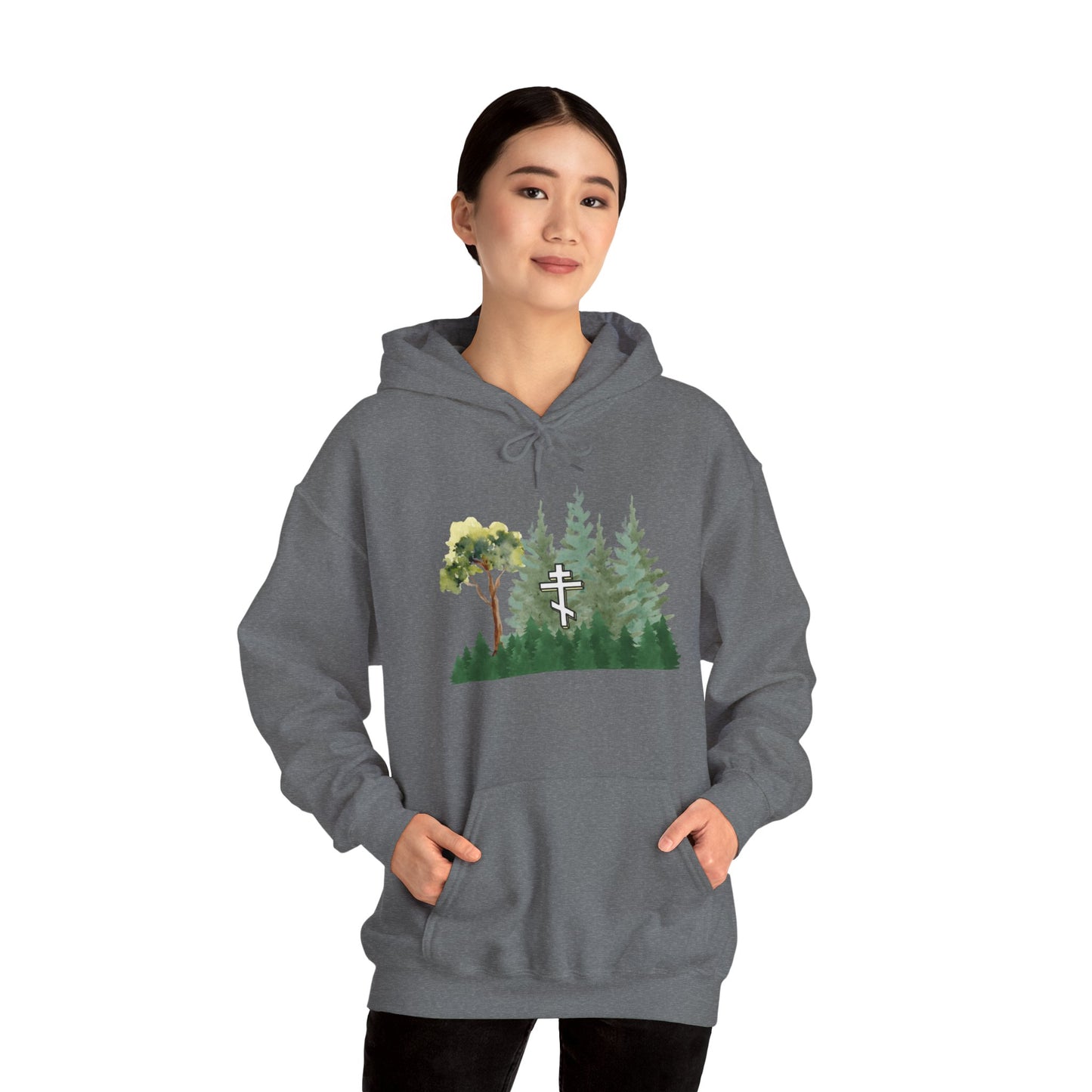 Orthodox Cross Forest Hoodie